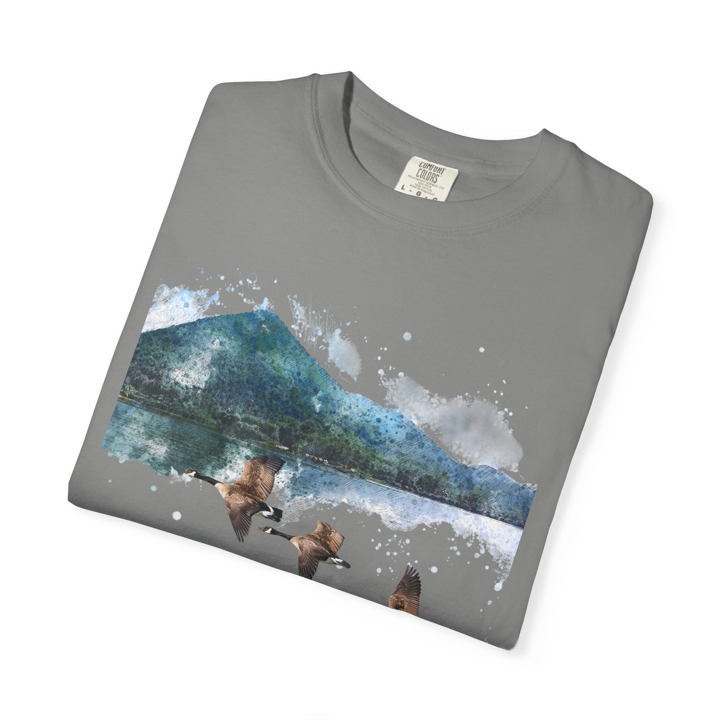 Geese Wildlife Adventure Tee Unisex Garment-Dyed T-shirt, Boho Nature Tee, Camping Shirt, Adventure Apparel, Gift for Wilderness Lovers