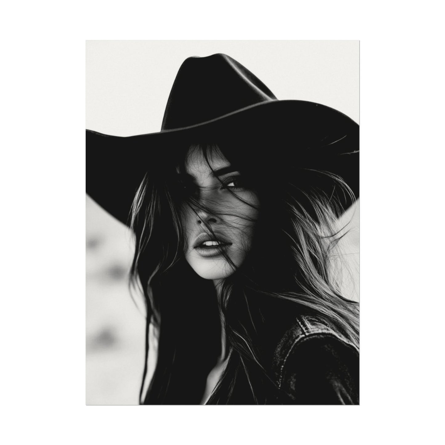 Smoldering Gaze – Western Textured Watercolor Matte Posters