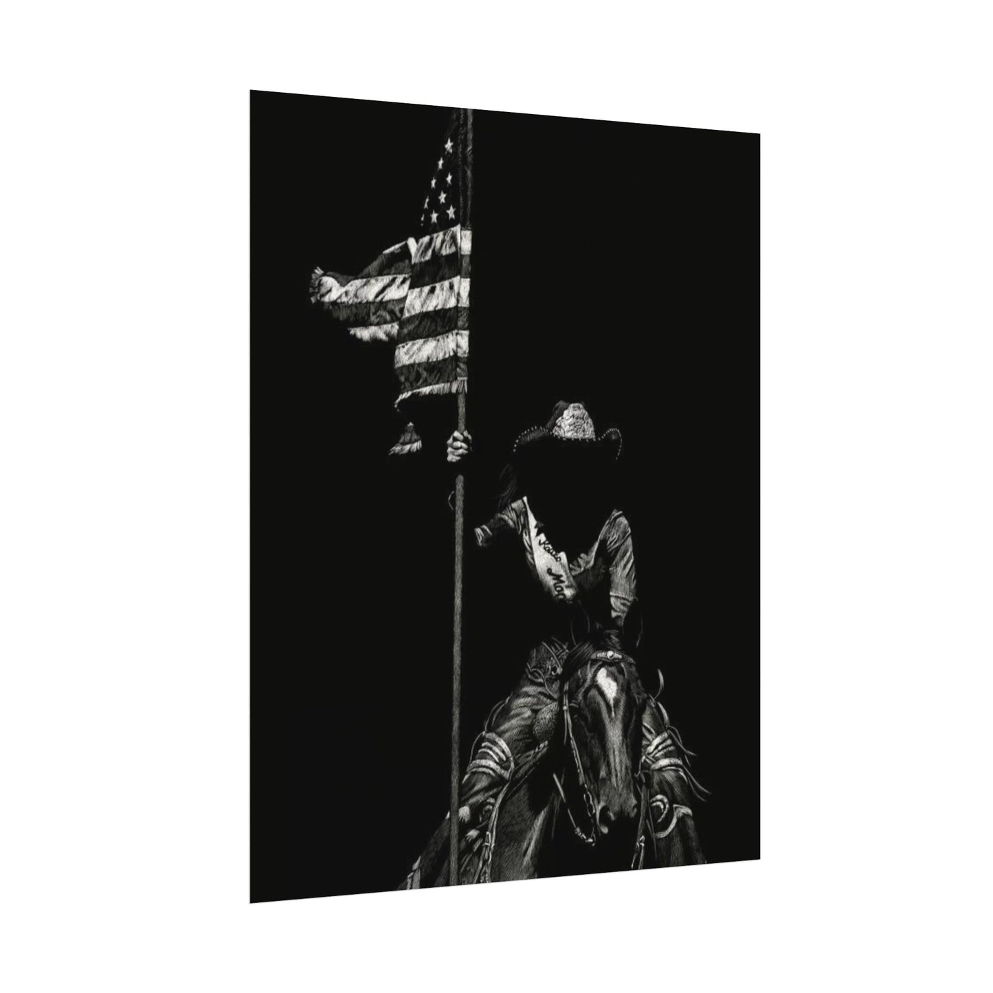 Star Spangled Elegance – Western Textured Watercolor Matte Posters