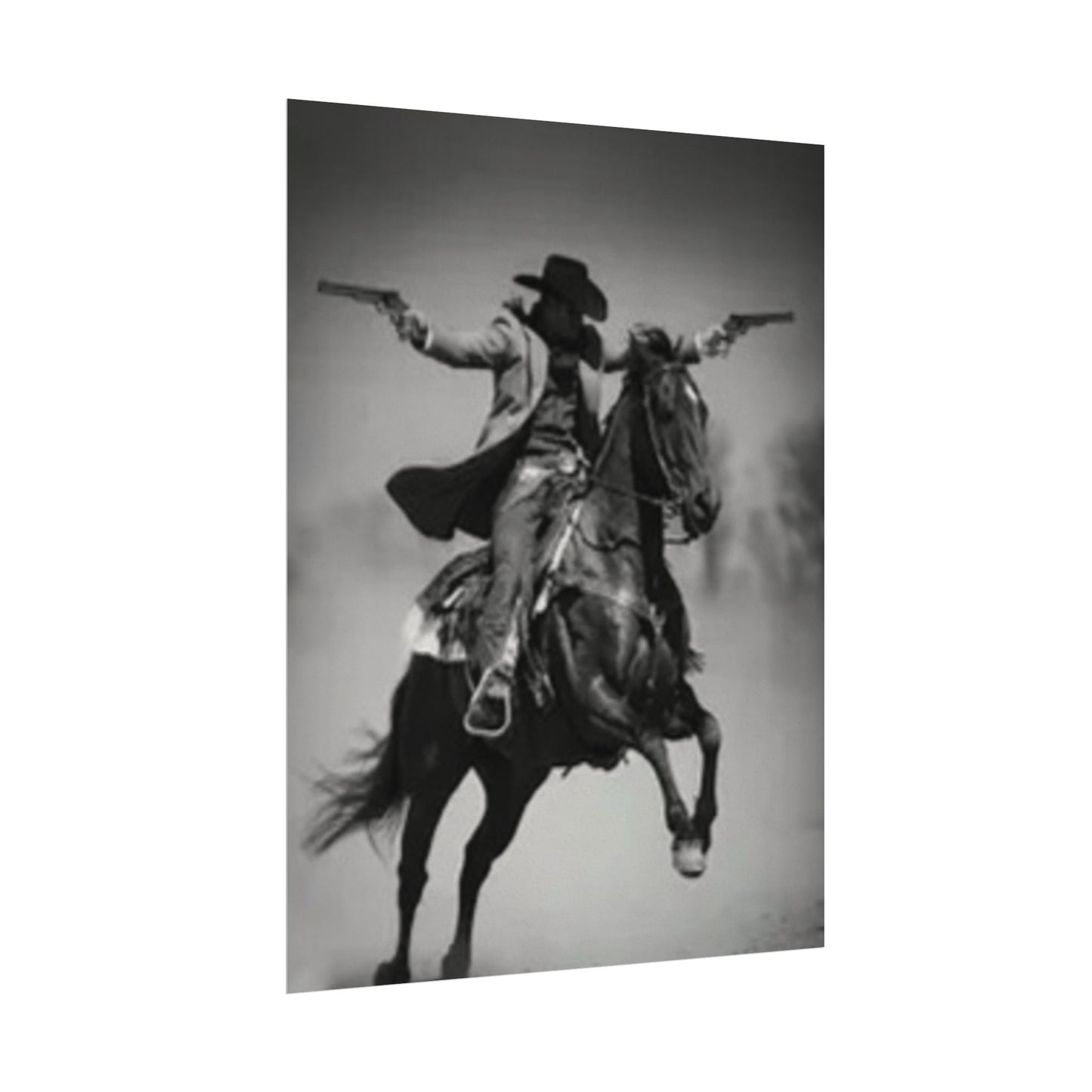 Smoke & Spurs – Western Textured Watercolor Matte Posters