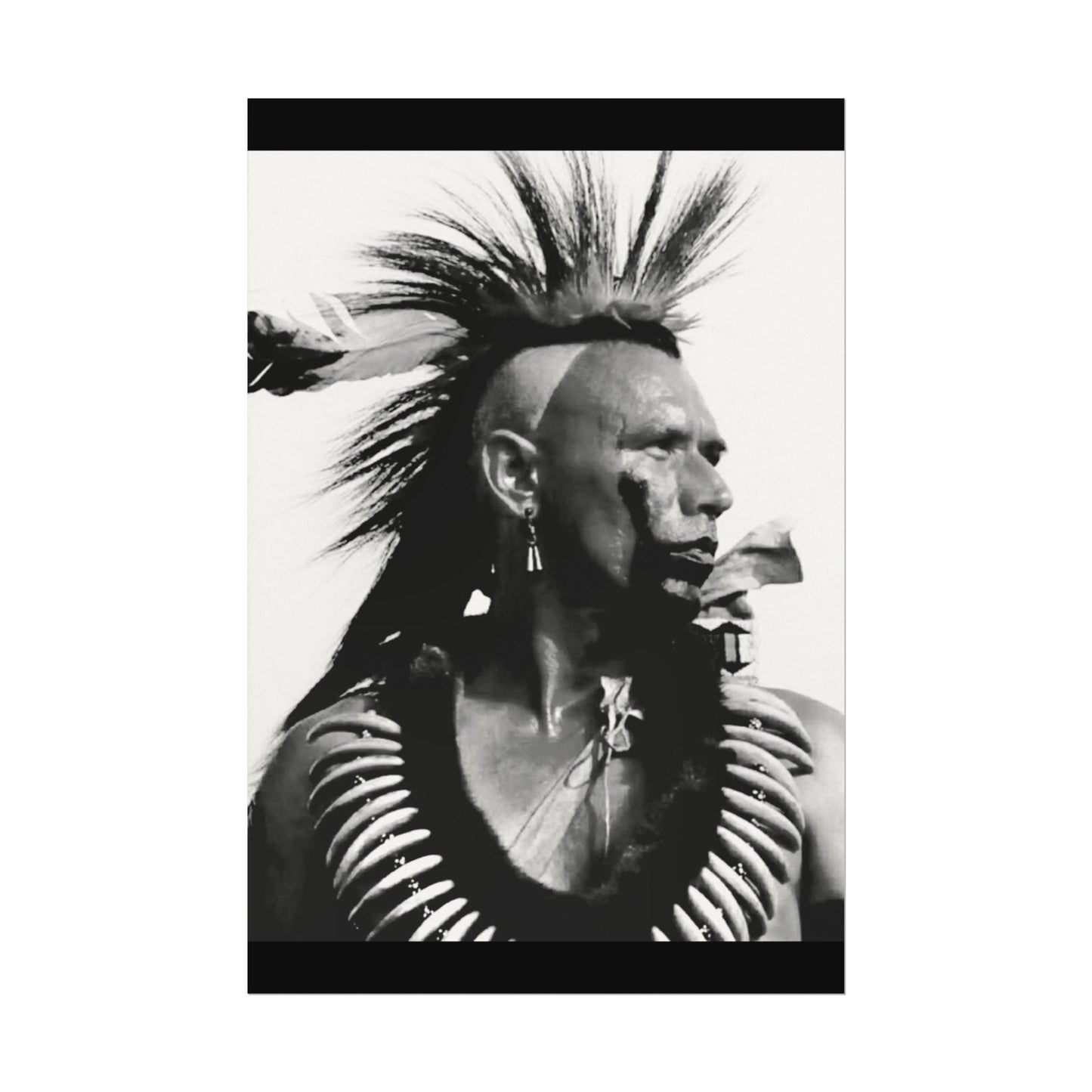 Feathered Warrior Cheif   – Western Textured Watercolor Matte Posters