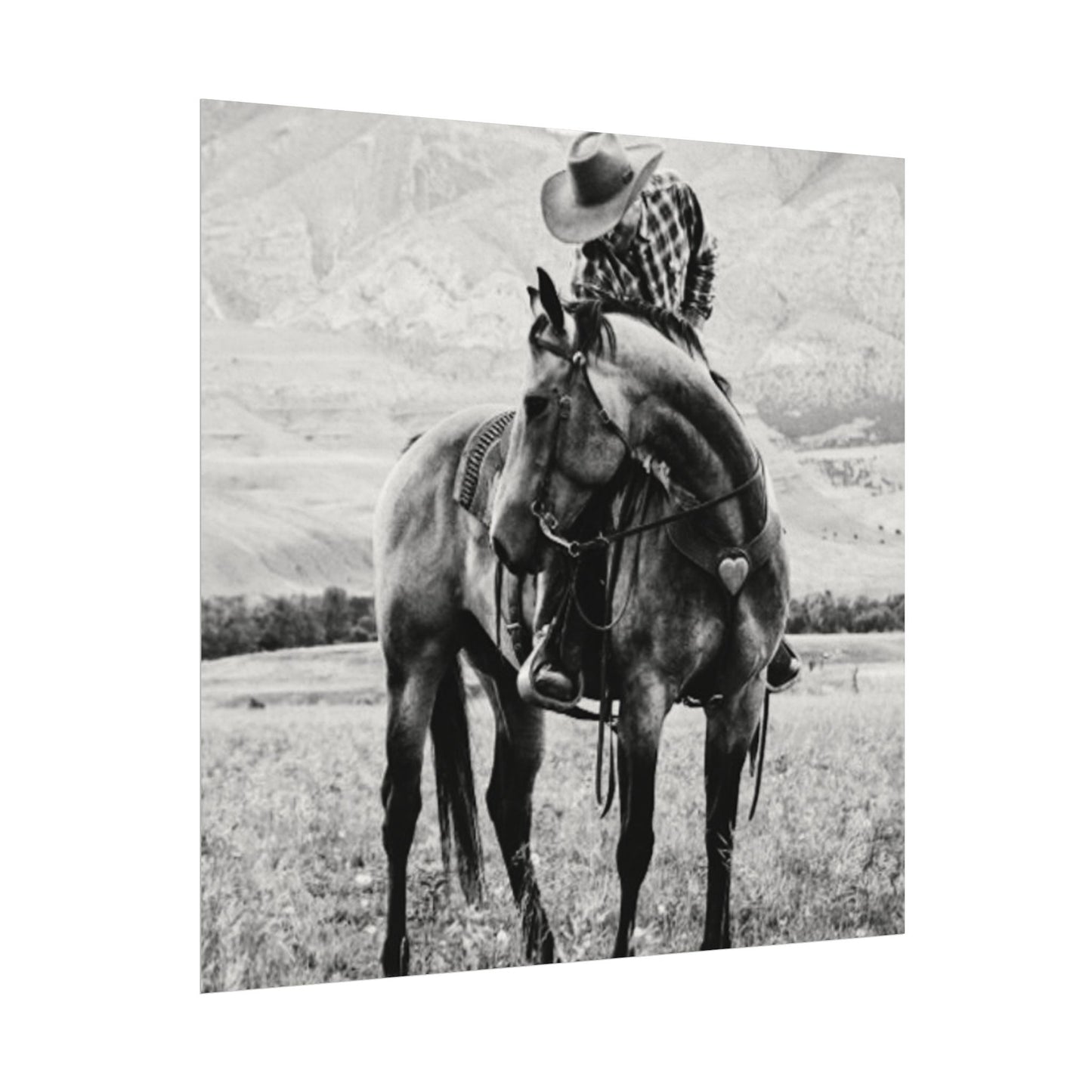 Love In The Saddle – Western Textured Watercolor Matte Posters