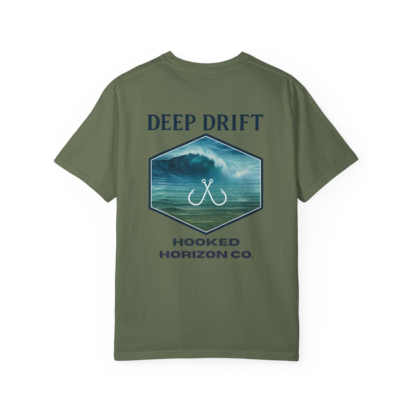 Deep Drift Wave Break Fishing T-Shirt - Ocean-inspired Fishing Tee for Angler Lovers, Hooked Horizon Co. Tee