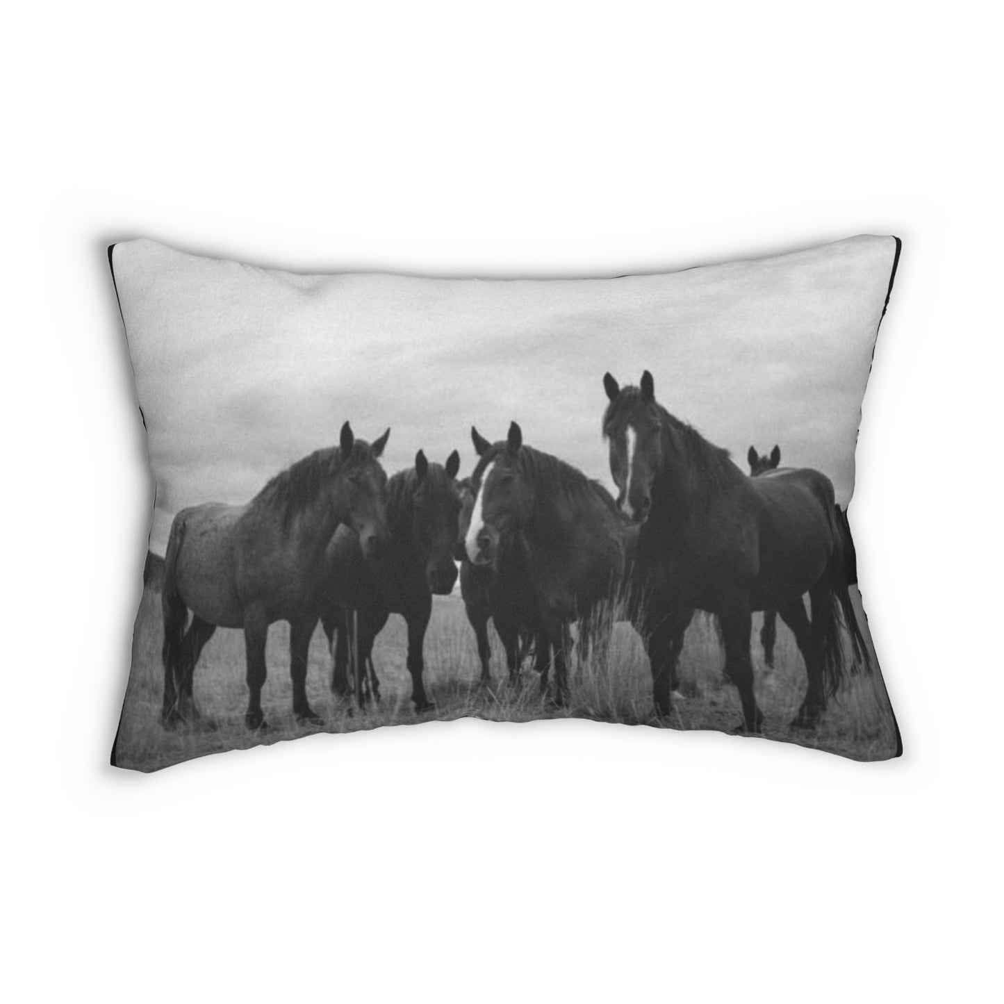 2 In 1 Wild Horses & Longhorn Lumbar Pillow, Farmhouse Decor, Cozy Home Accent, Unique Gift for Animal Lovers, Boho Cushion