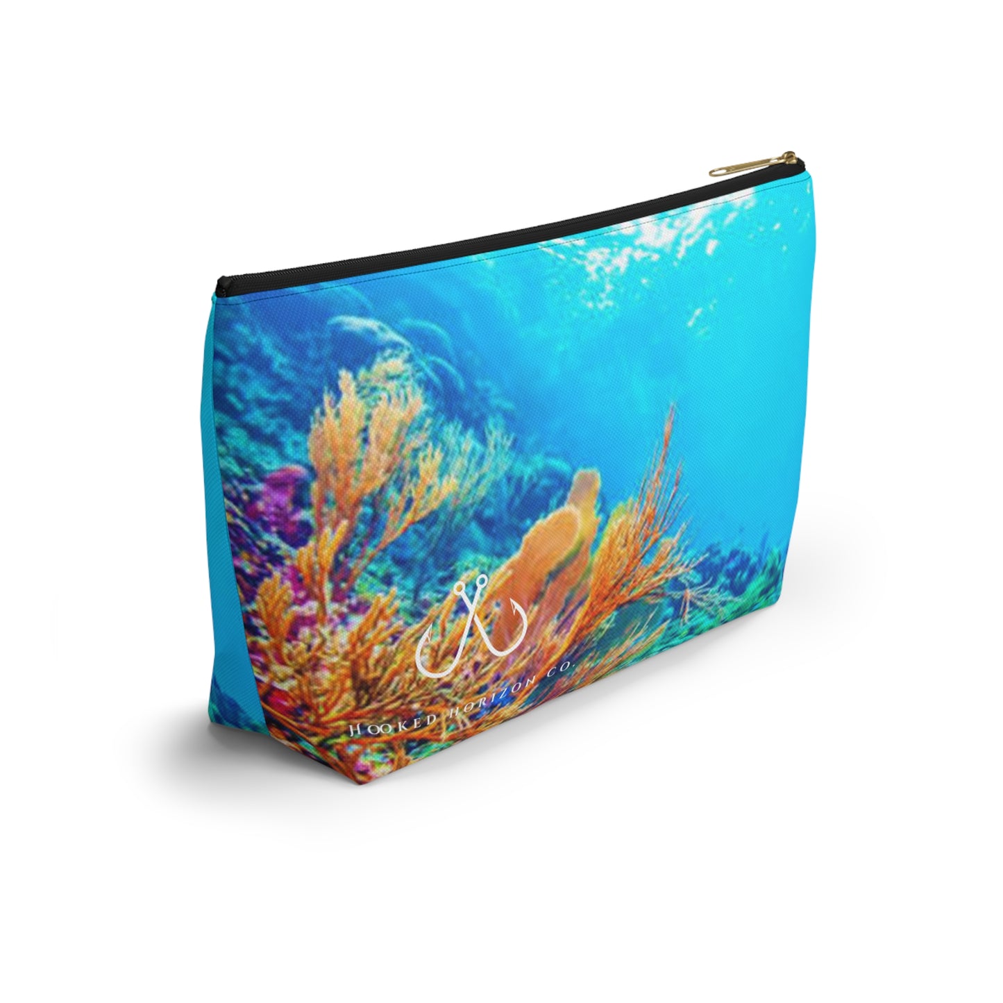 Coral Vibrant Gradient Accessory Pouch | Makeup Bag, Travel Organizer, Gift for Her, Beach Essentials, Stylish Storage