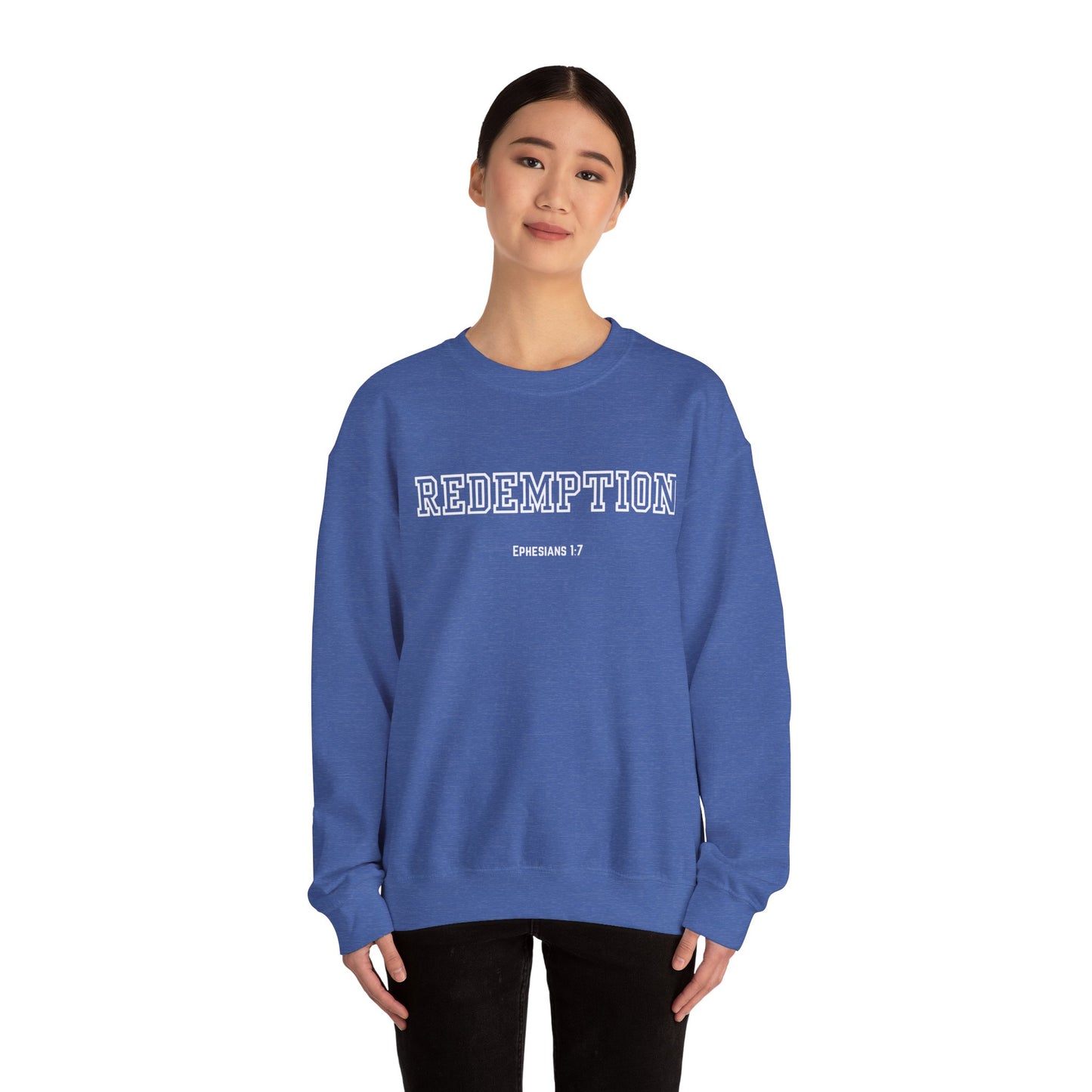 Cozy Redemption Crewneck Sweatshirt - Perfect for Faith-inspired Fashion, Casual Wear, Bible Study, Gift for Friends, Church Events,