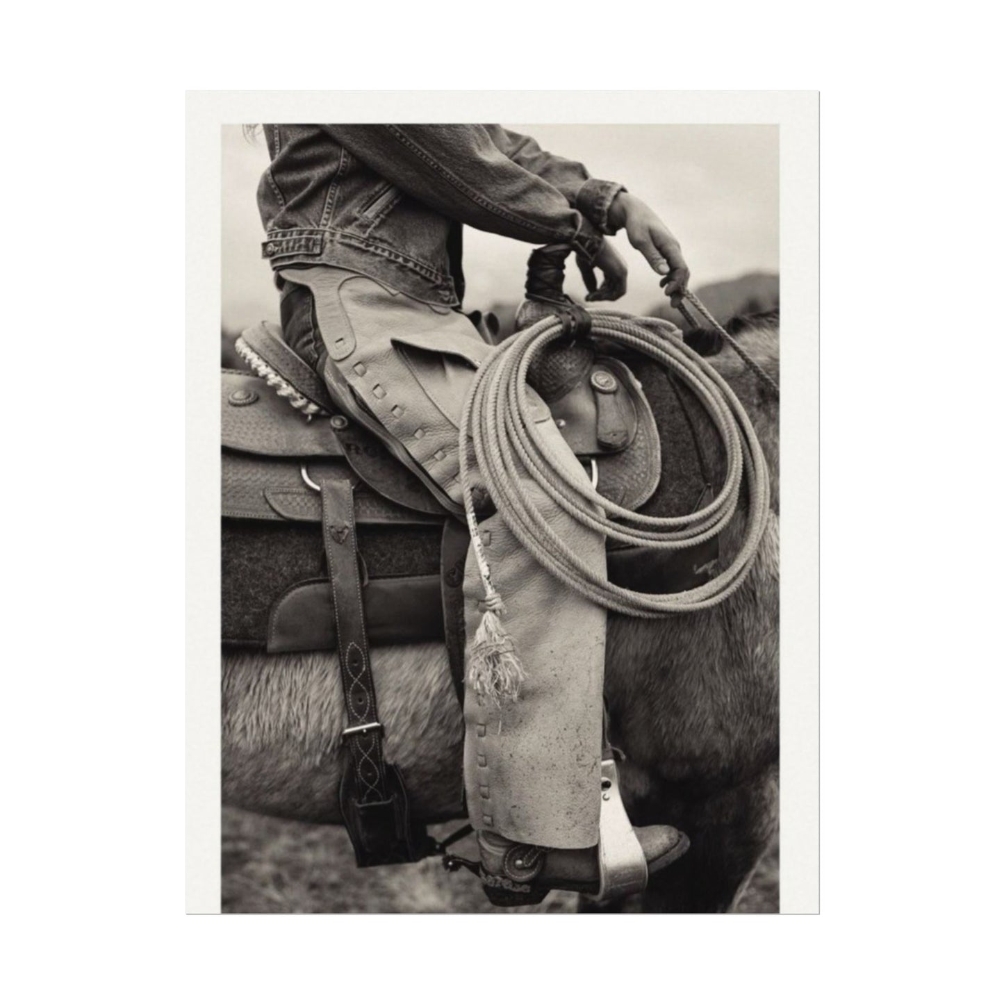 Back In The Saddle – Western Textured Watercolor Matte Posters