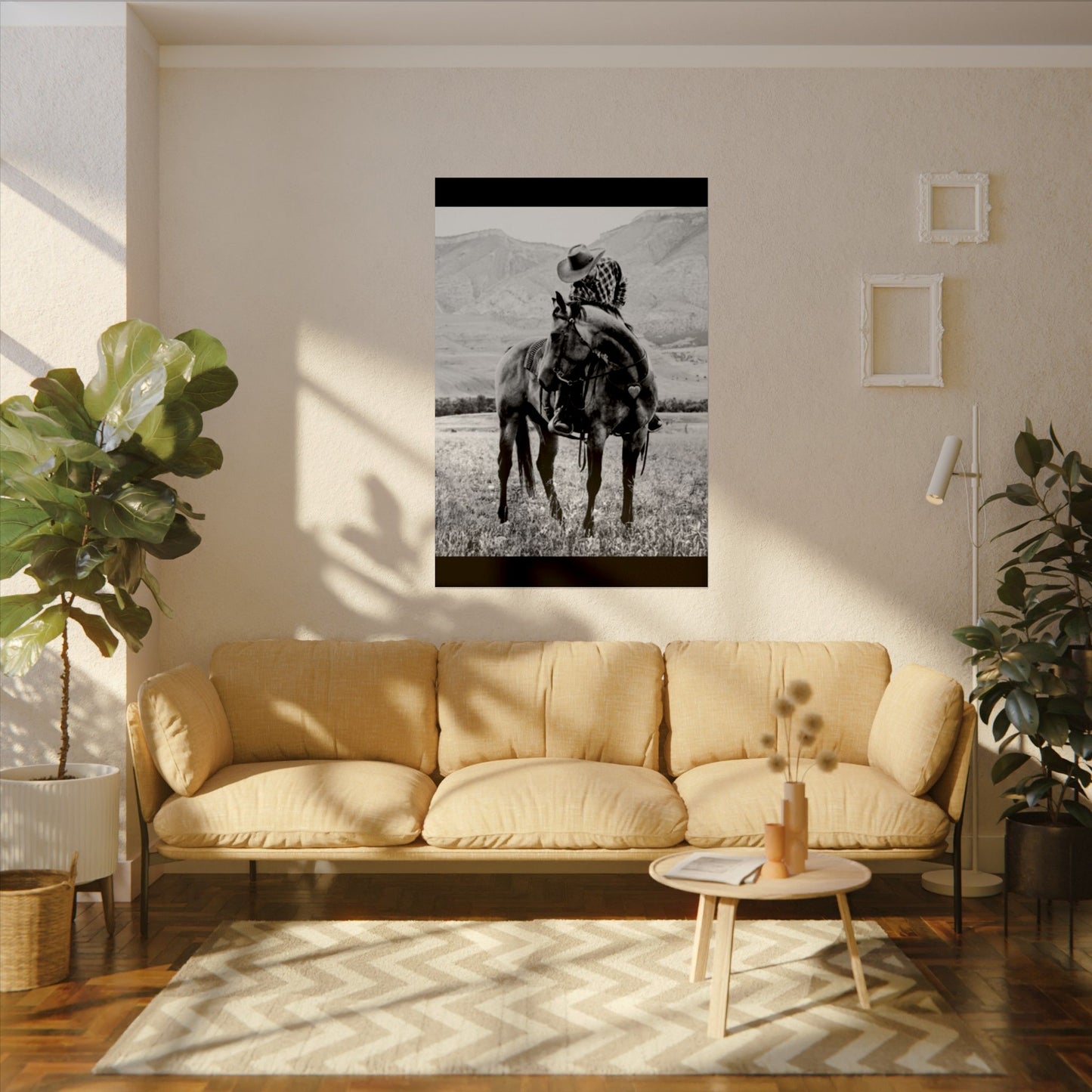 Love In The Saddle – Western Textured Watercolor Matte Posters