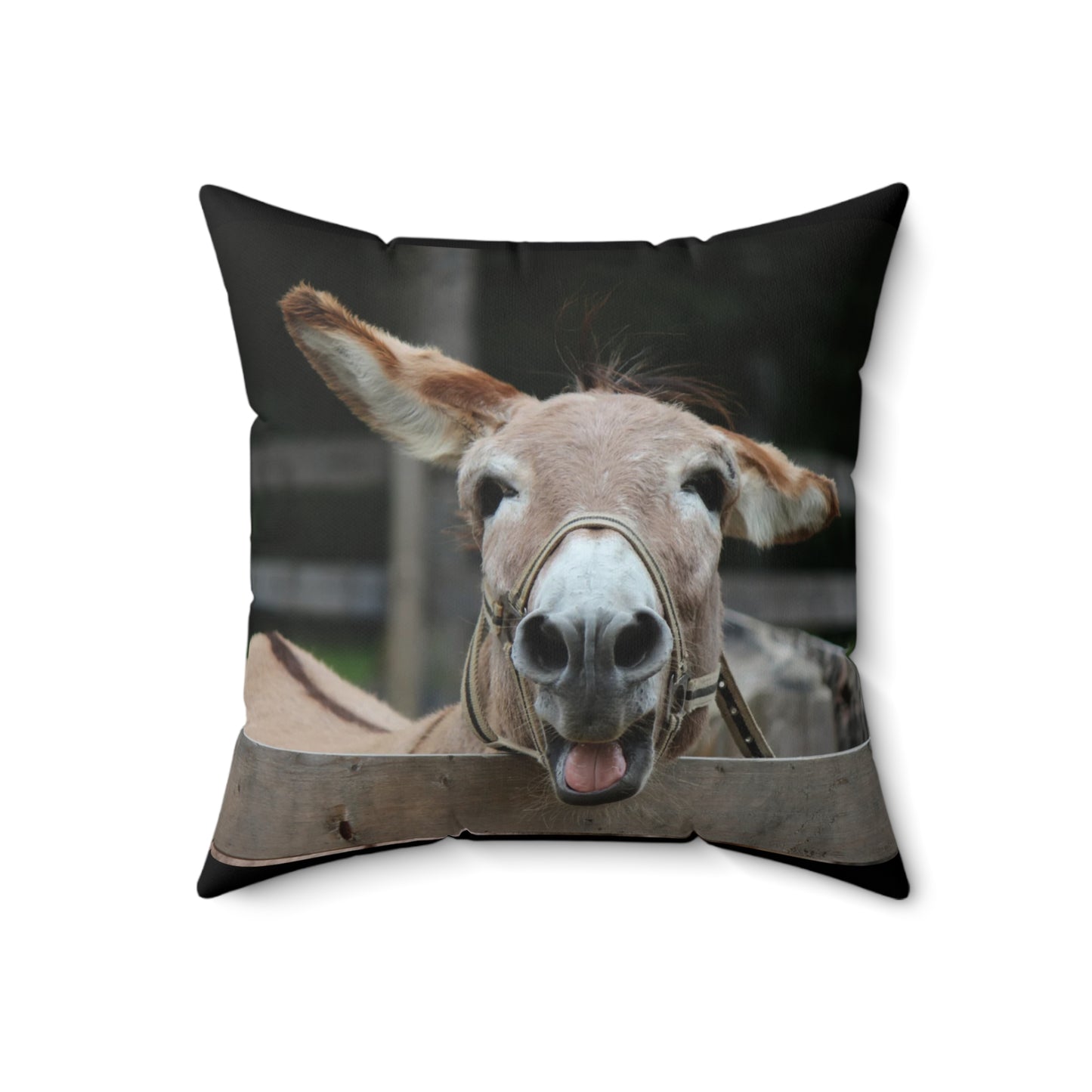 Donkey Faux Suede Pillow, Cozy Home Decor, Motivational Cushion, Bohemian Bedroom Accessory, Unique Gift Idea