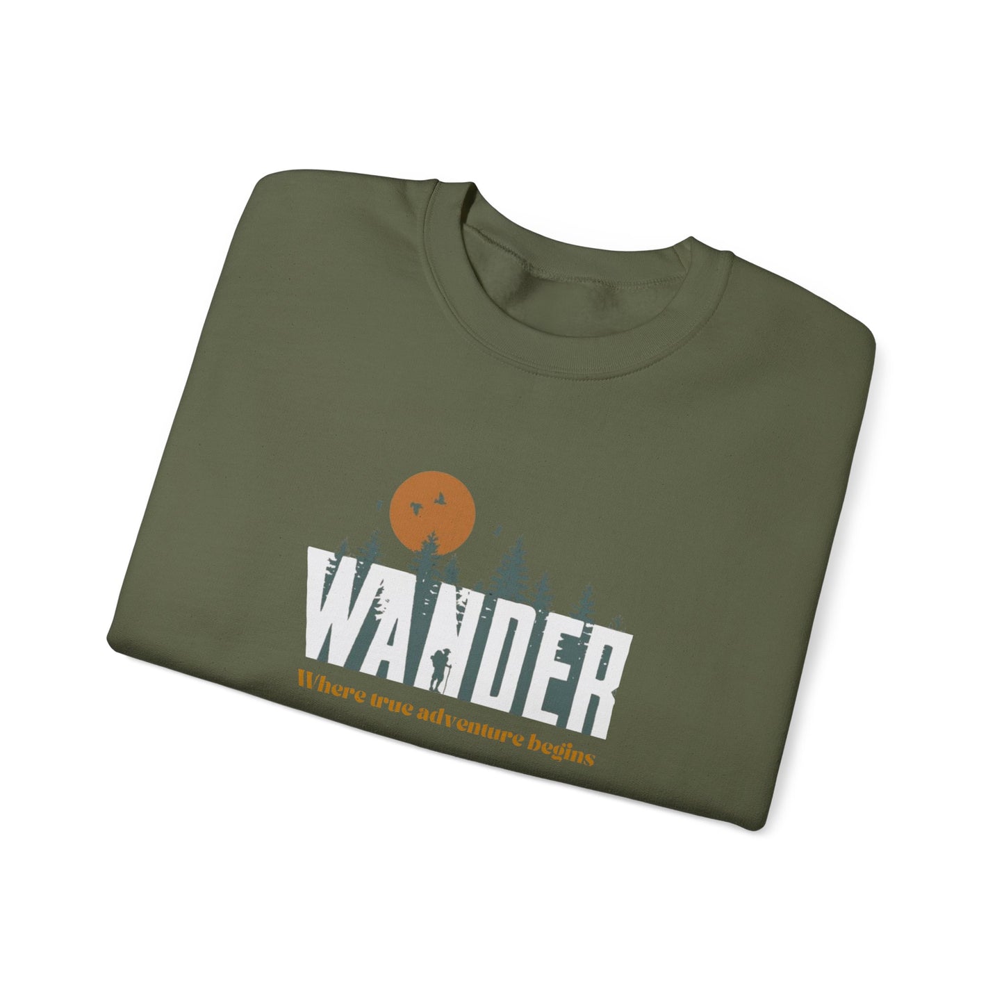 Wander Crewneck Sweatshirt - Cozy Adventure Sweater for Nature Lovers, Perfect for Camping, Travel, Gifts