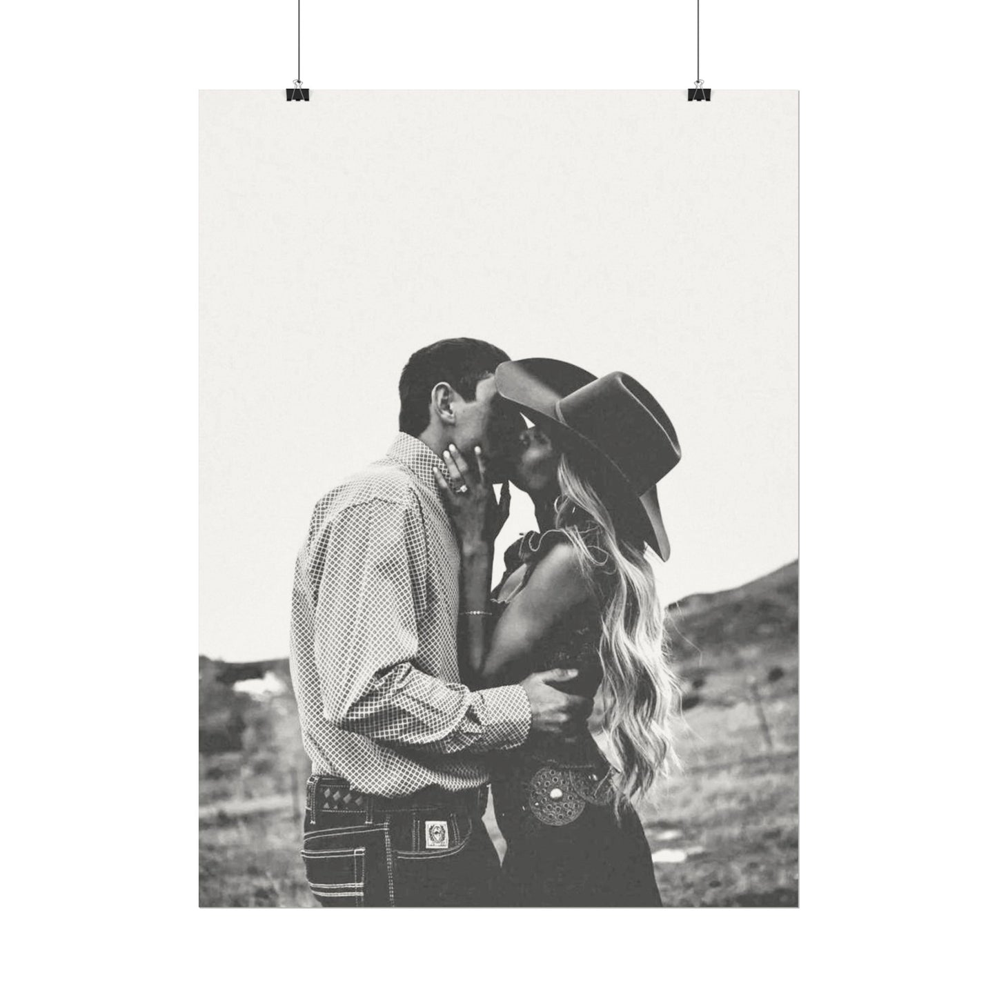 True Loves Kiss – Western Textured Watercolor Matte Posters