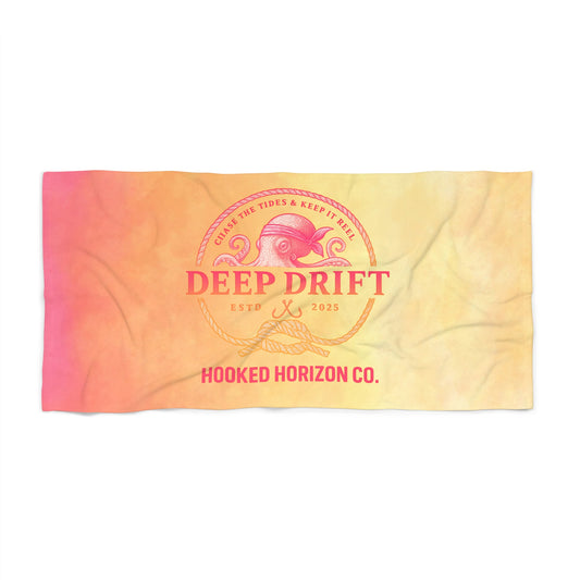 Pink & Orange Octopus Hooked Horizon Co. Coastal Vibes Beach Towel - Perfect for Summer, Pool Days, Camping, Beach Parties, Vacation Fun