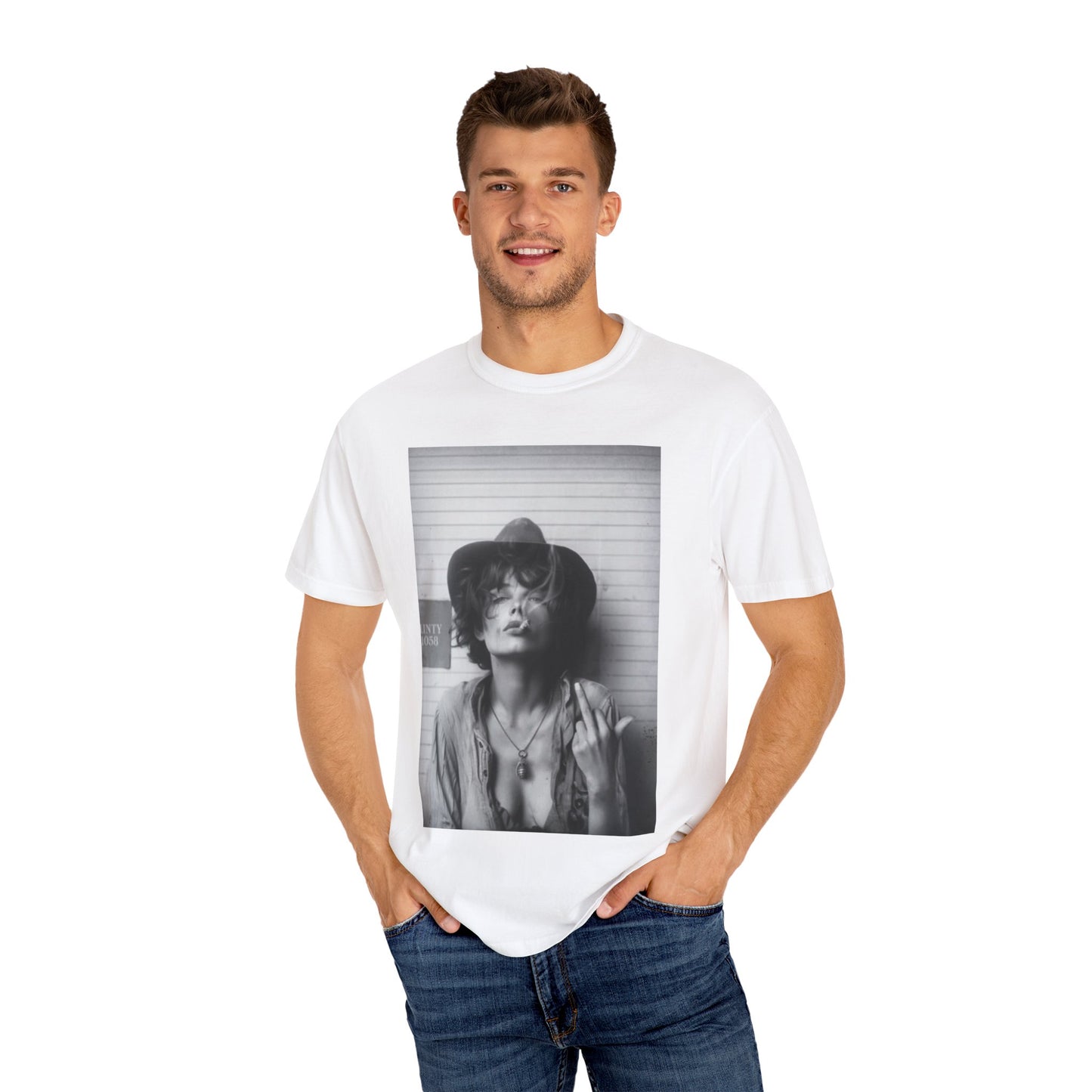 Retro Outlaw Graphic Smoke T-Shirt, Cool Vintage Style Tee, Perfect for Festivals, Casual Wear, Gift for Music Lovers