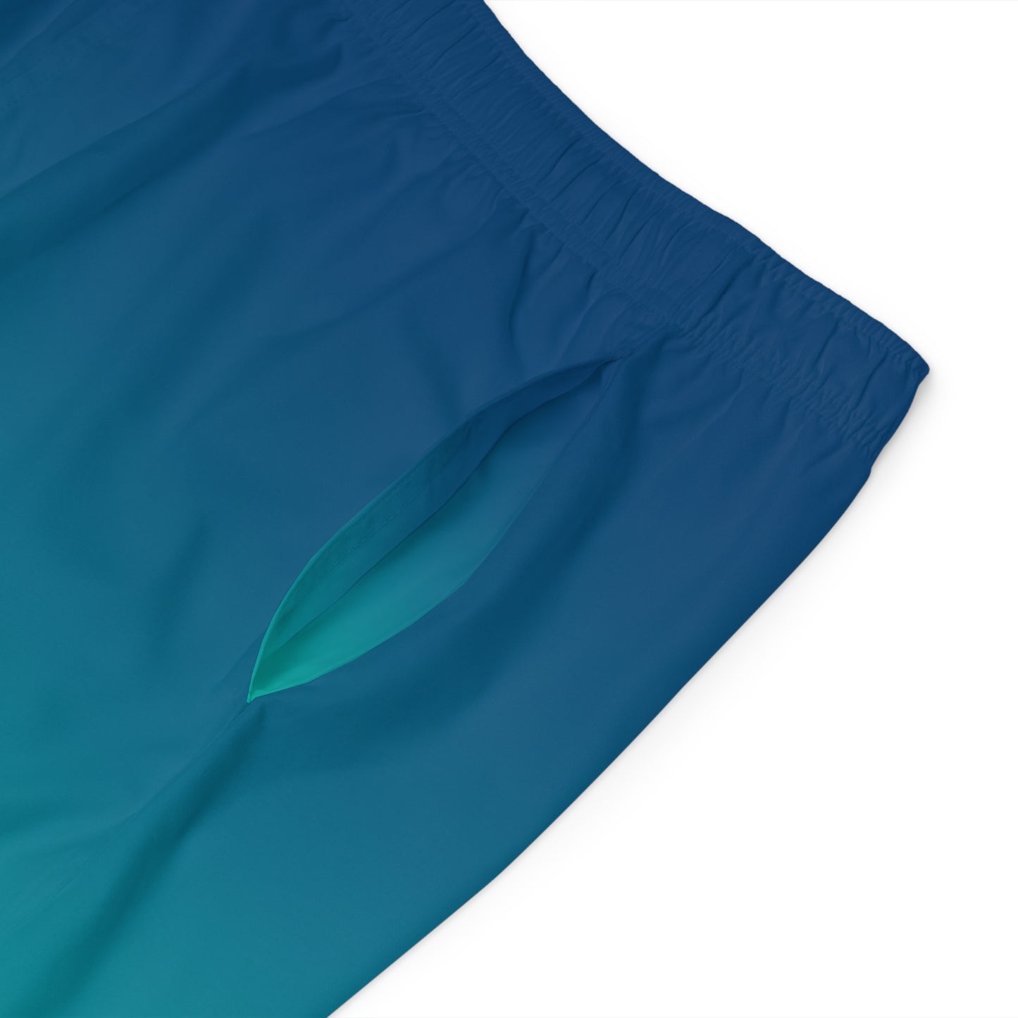Arrow Ridge Blue To Green Ombre Men's Ocean-Inspired Board Shorts, Swimwear for Beach Days, Summer Vacations, Pool Parties, Surfing Attire, Water Sports