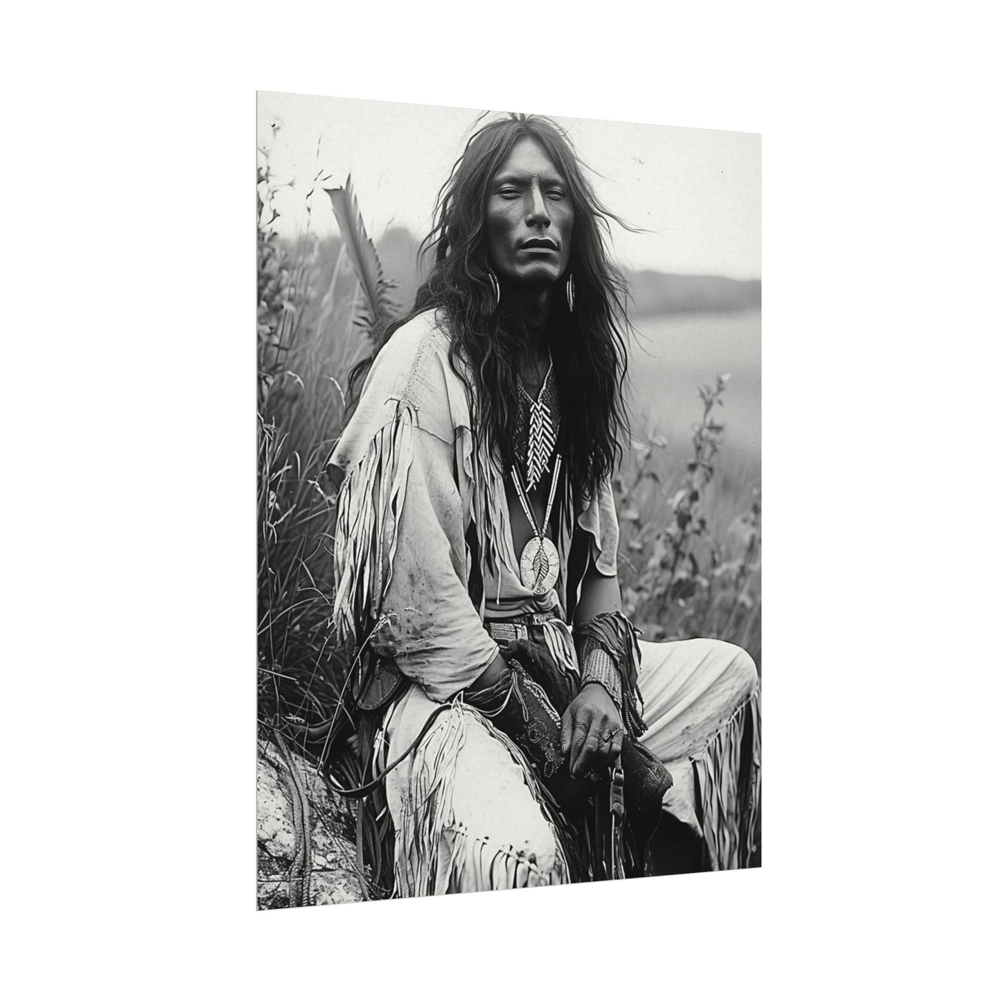 Mother Earths Guardian – Western Textured Watercolor Matte Posters