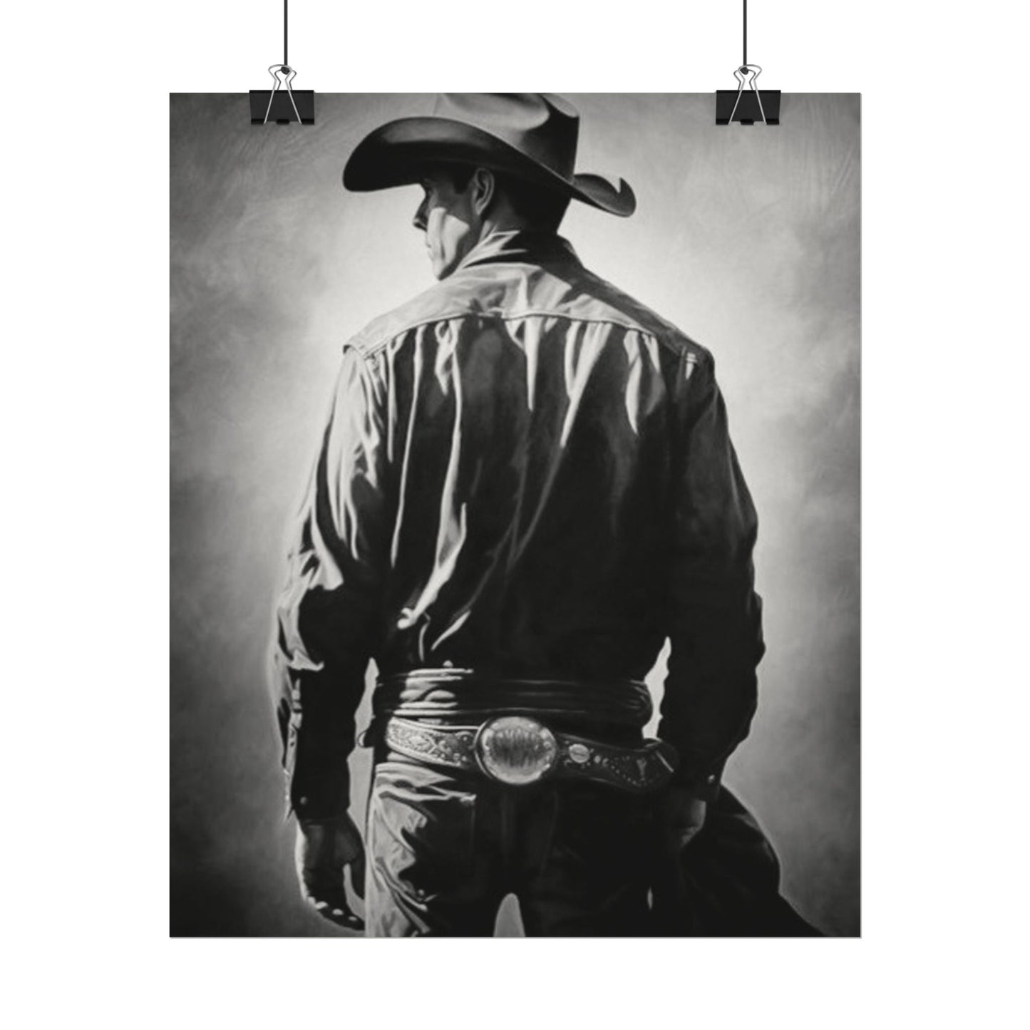 The Lone Rider – Western Textured Watercolor Matte Posters