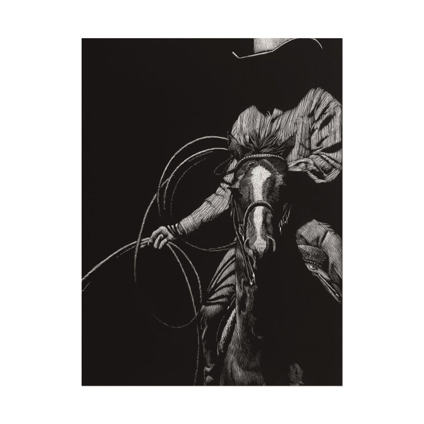 Lasso & Legacy – Western Textured Watercolor Matte Posters