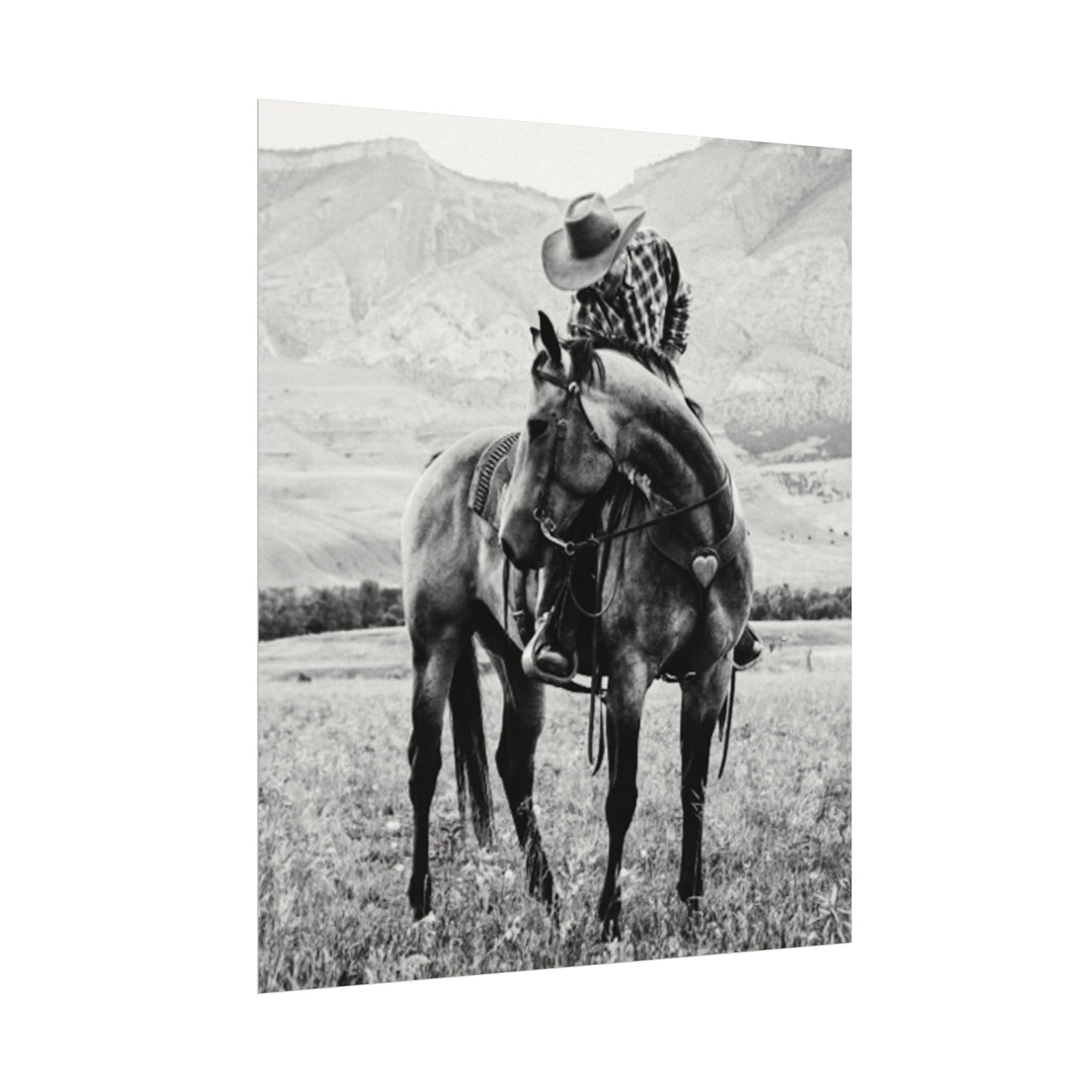 Love In The Saddle – Western Textured Watercolor Matte Posters