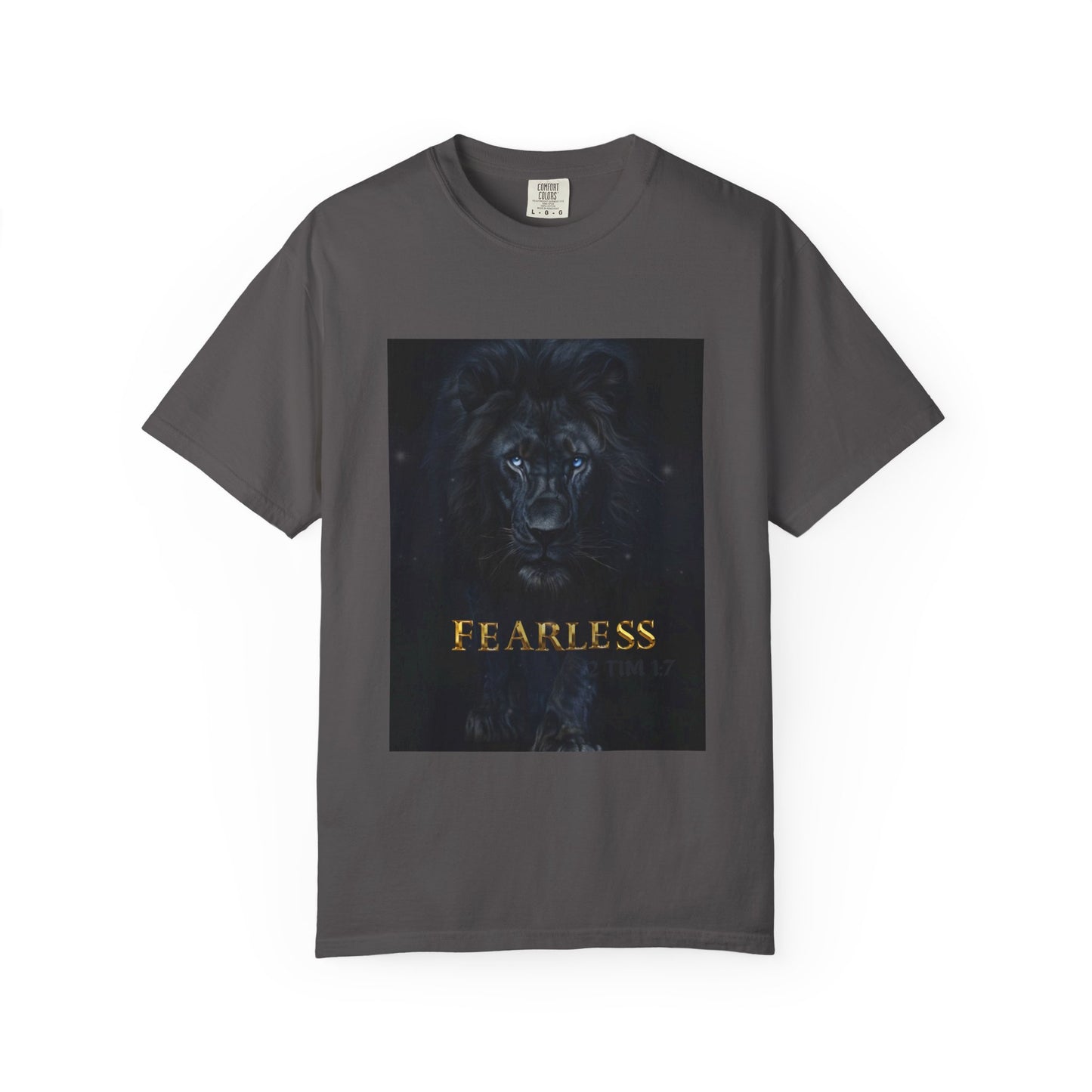 Fearless Lion Spiritual Unisex Garment-Dyed T-shirt, Bold Graphic Tee, Inspirational Apparel, Gifts for Animal Lovers, Motivational Fashion
