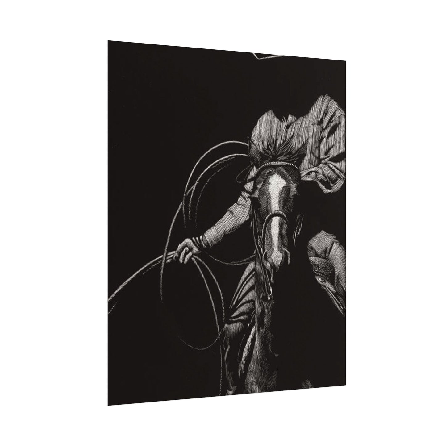 Lasso & Legacy – Western Textured Watercolor Matte Posters