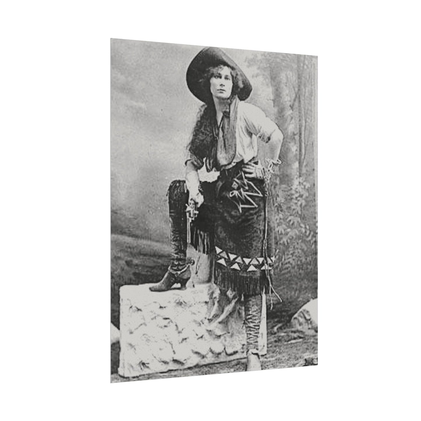 Wild Frontier Rose– Western Textured Watercolor Matte Posters