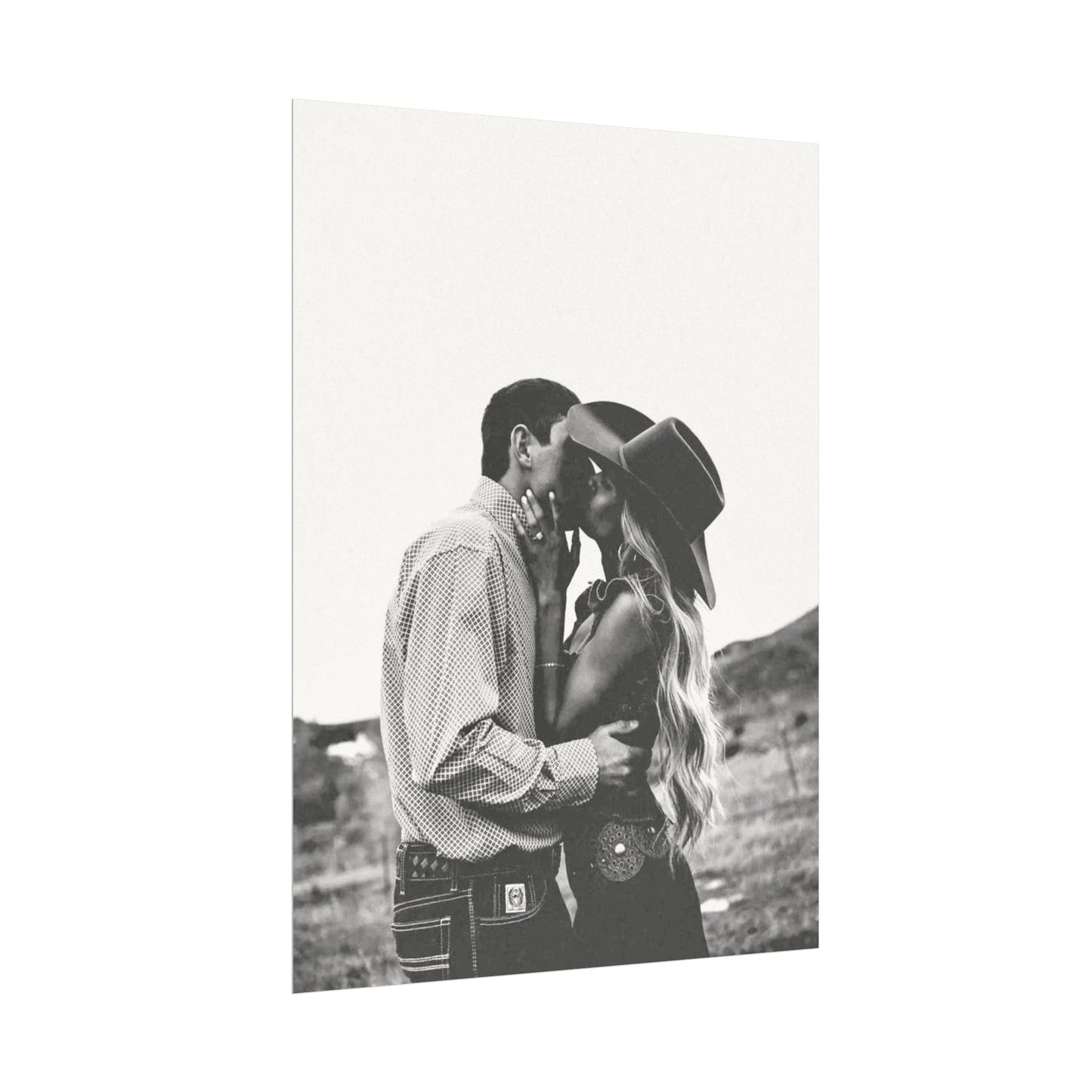 True Loves Kiss – Western Textured Watercolor Matte Posters