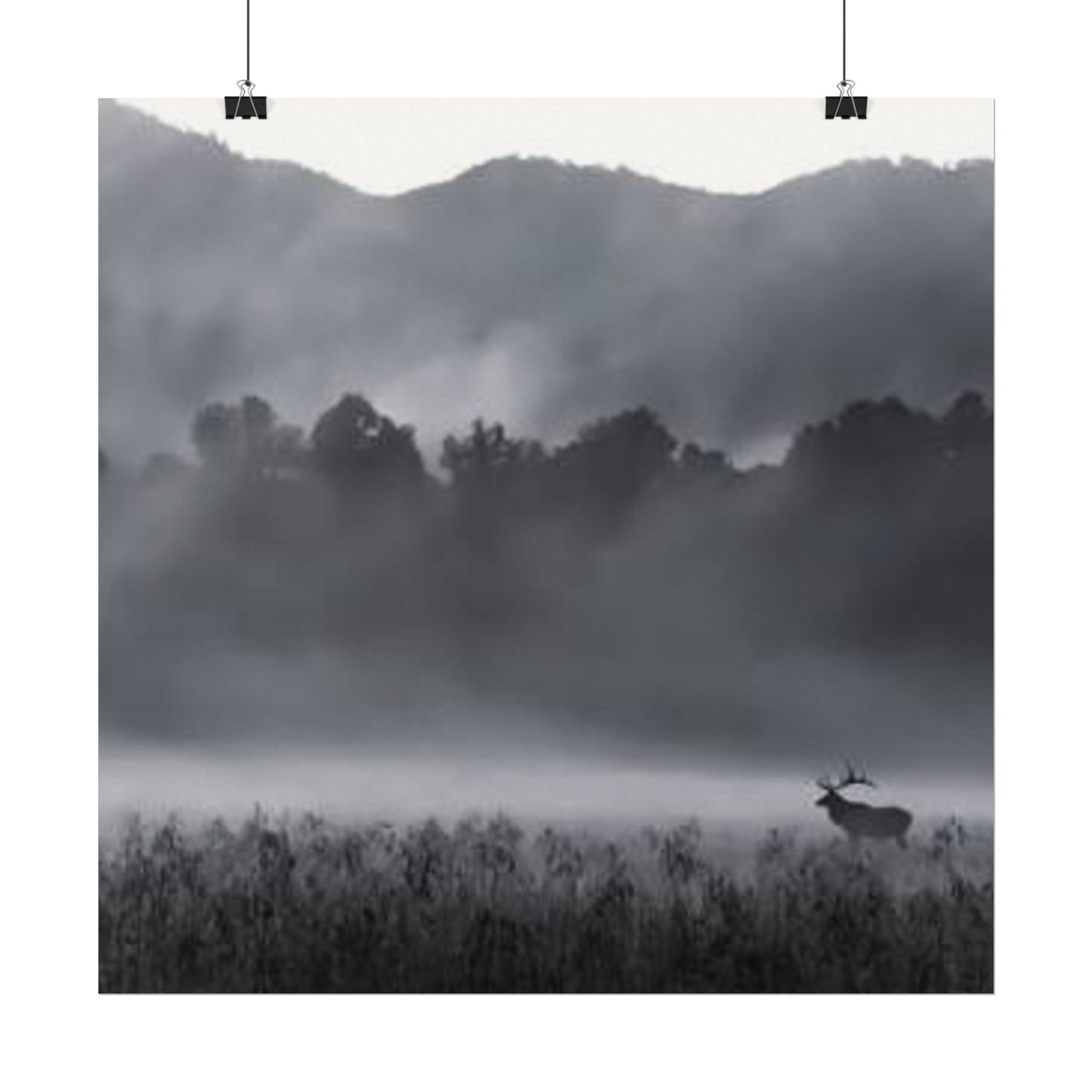 Foggy High Country– Western Textured Watercolor Matte Posters