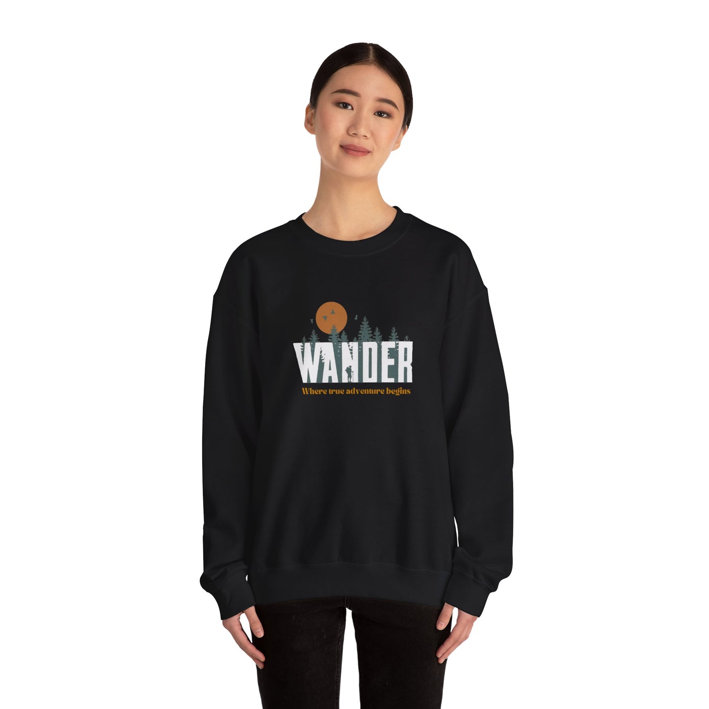 Wander Crewneck Sweatshirt - Cozy Adventure Sweater for Nature Lovers, Perfect for Camping, Travel, Gifts