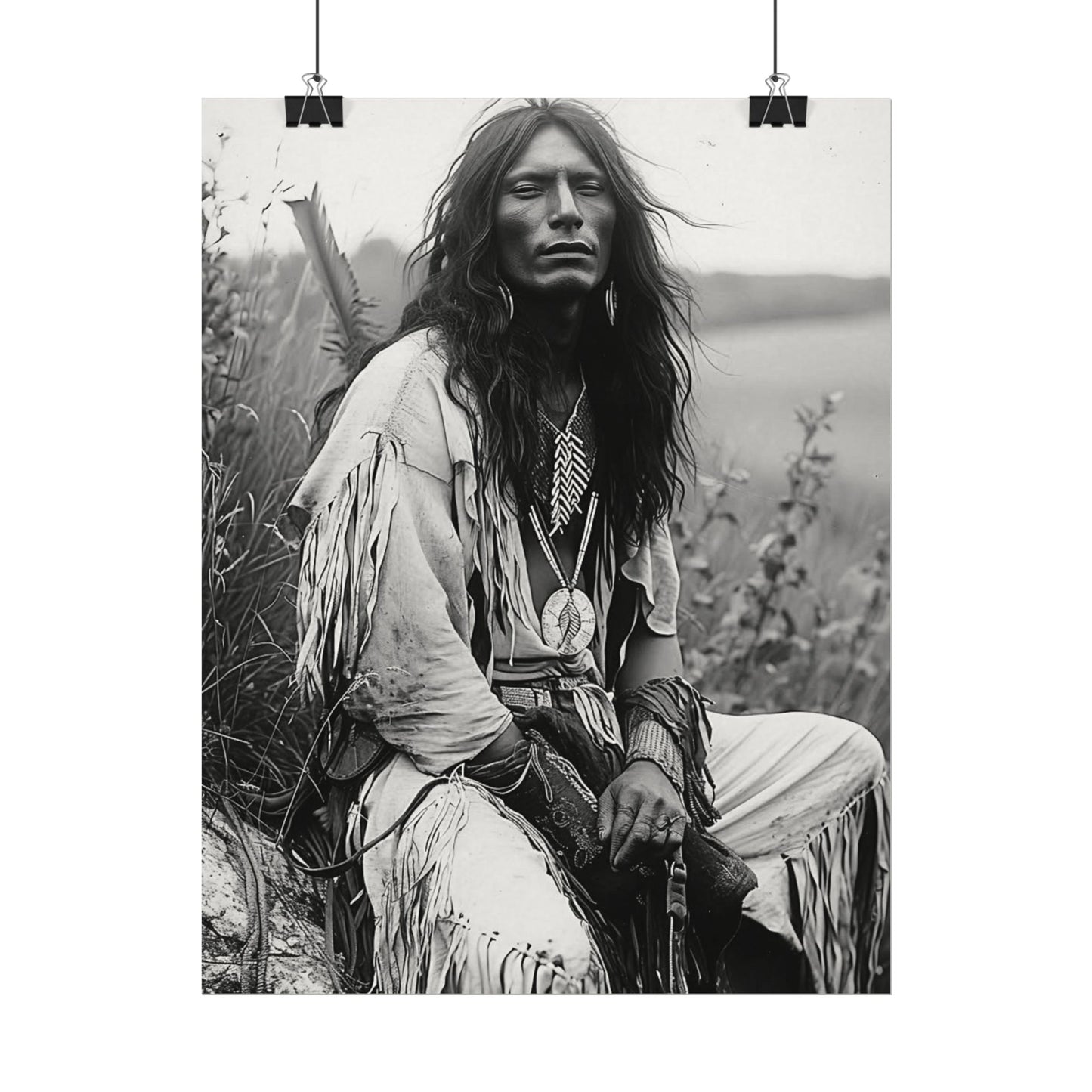 Mother Earths Guardian – Western Textured Watercolor Matte Posters