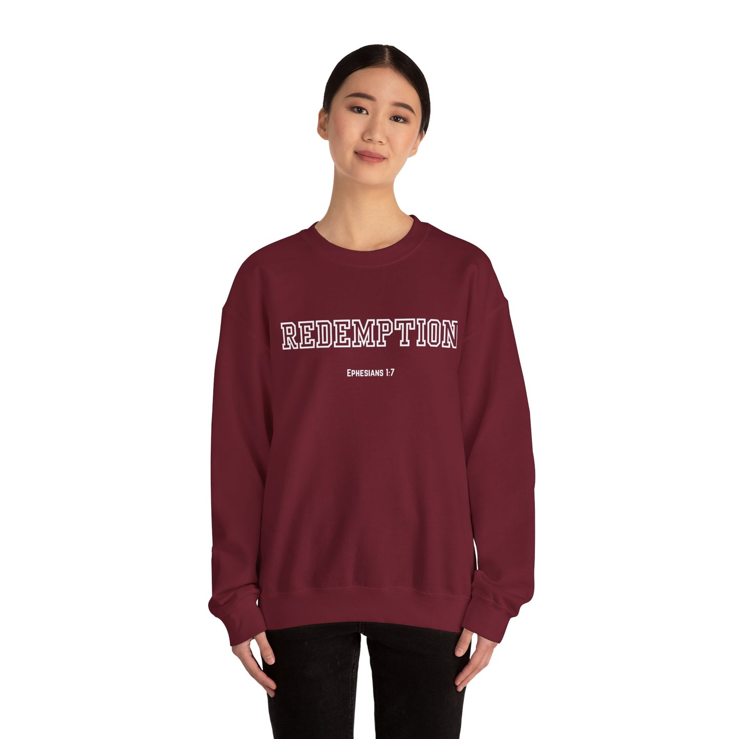 Cozy Redemption Crewneck Sweatshirt - Perfect for Faith-inspired Fashion, Casual Wear, Bible Study, Gift for Friends, Church Events,