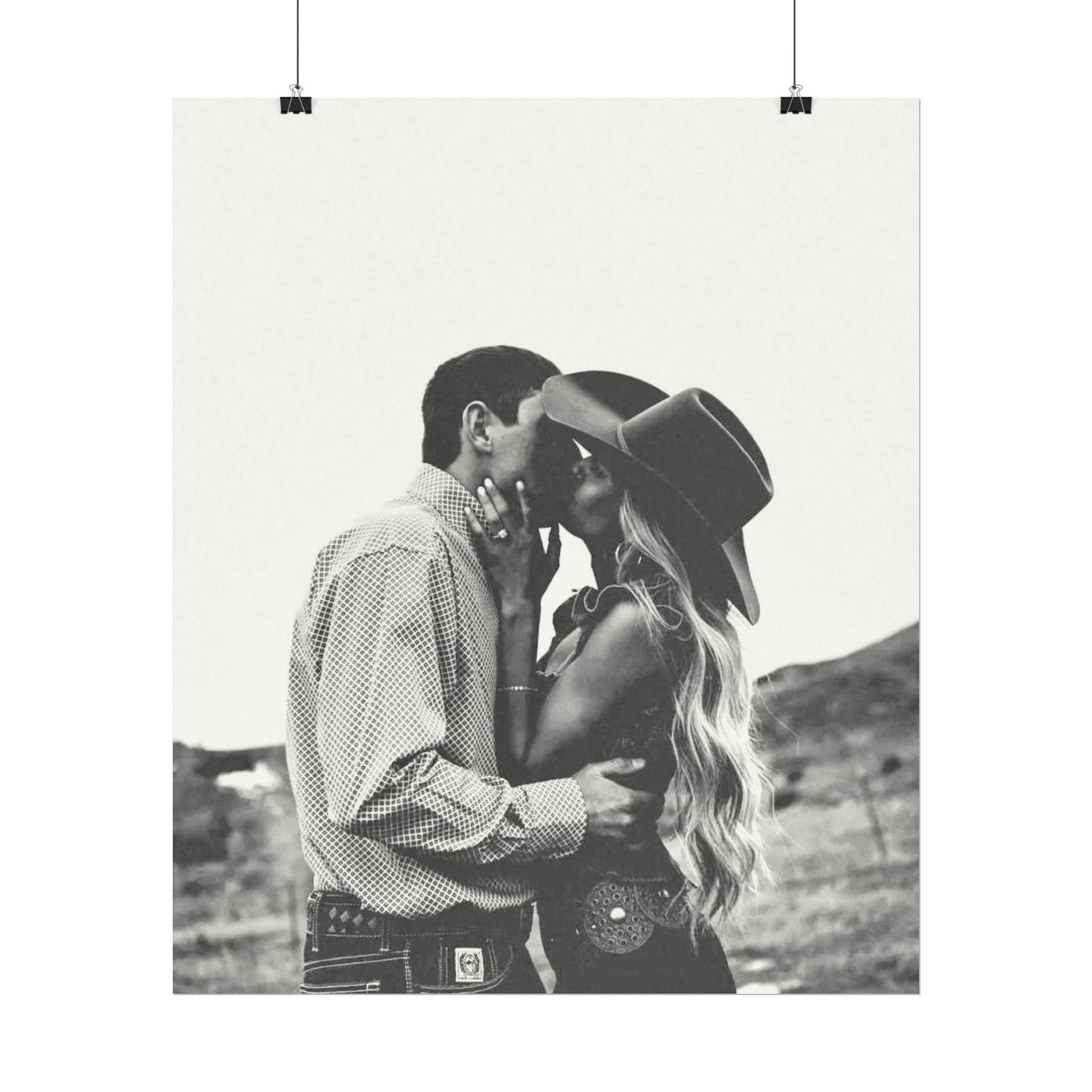 True Loves Kiss – Western Textured Watercolor Matte Posters