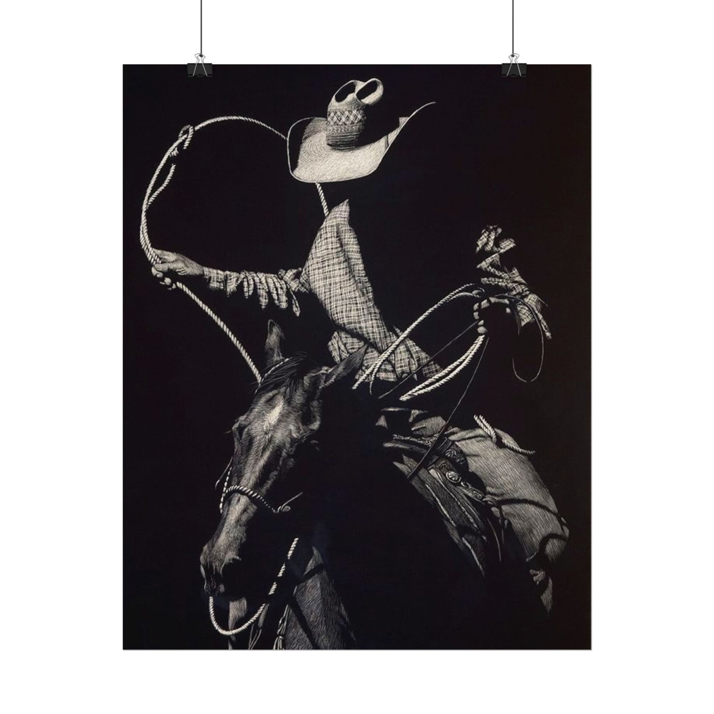 Cattle Chasers – Western Textured Watercolor Matte Posters