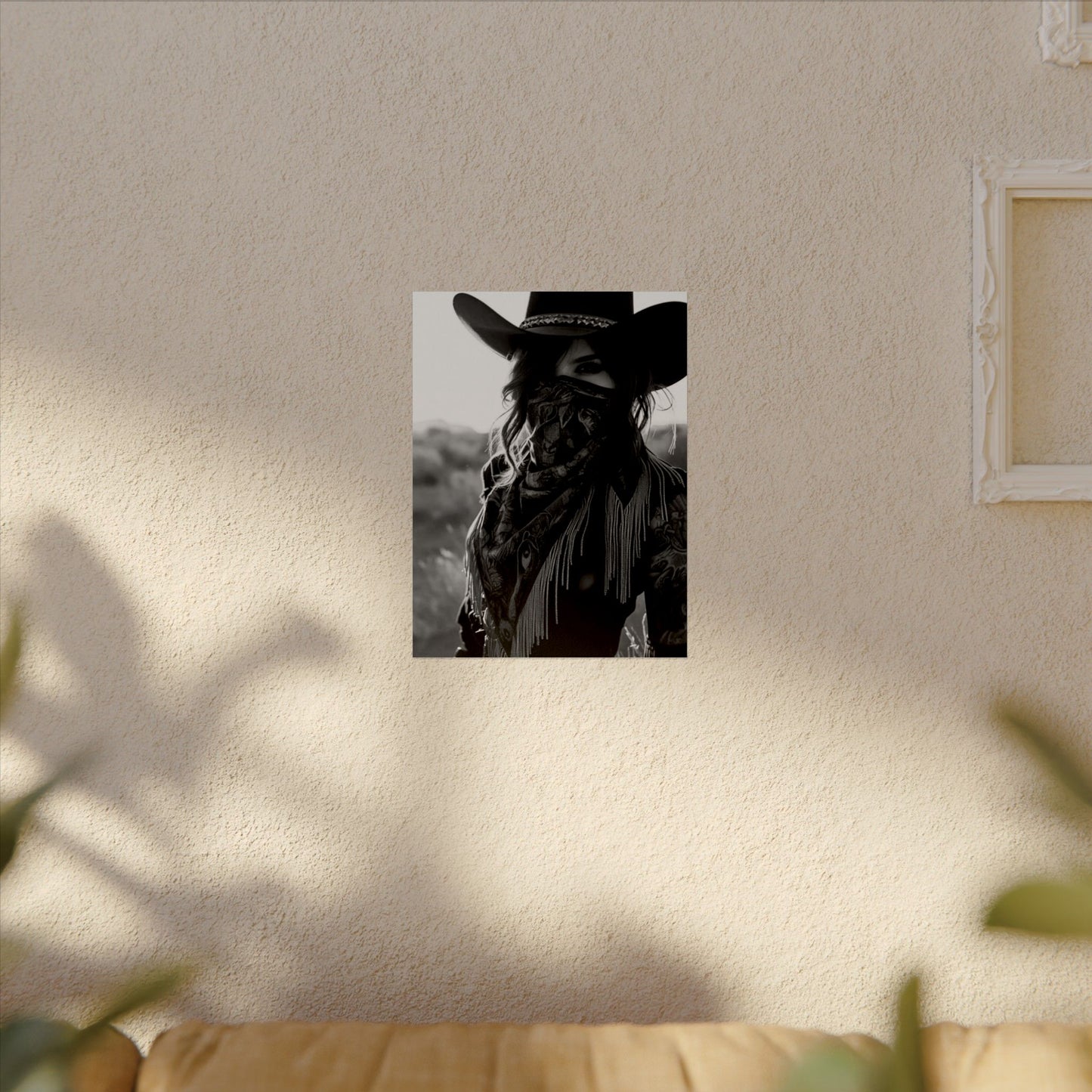 She Rode Alone— Western Outlaw Textured Watercolor Matte Posters