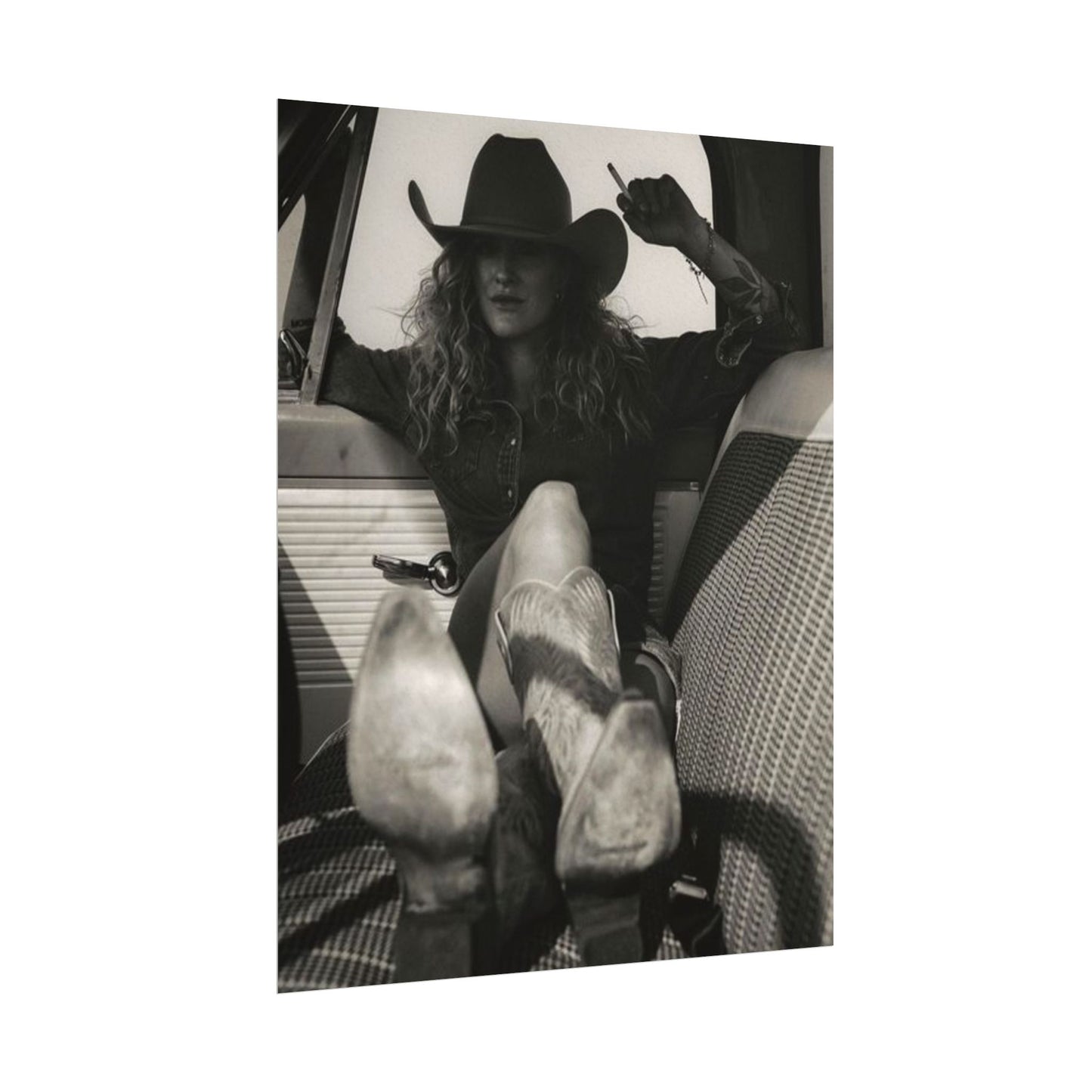 Whiskey Kissed Trouble – Western Textured Watercolor Matte Posters