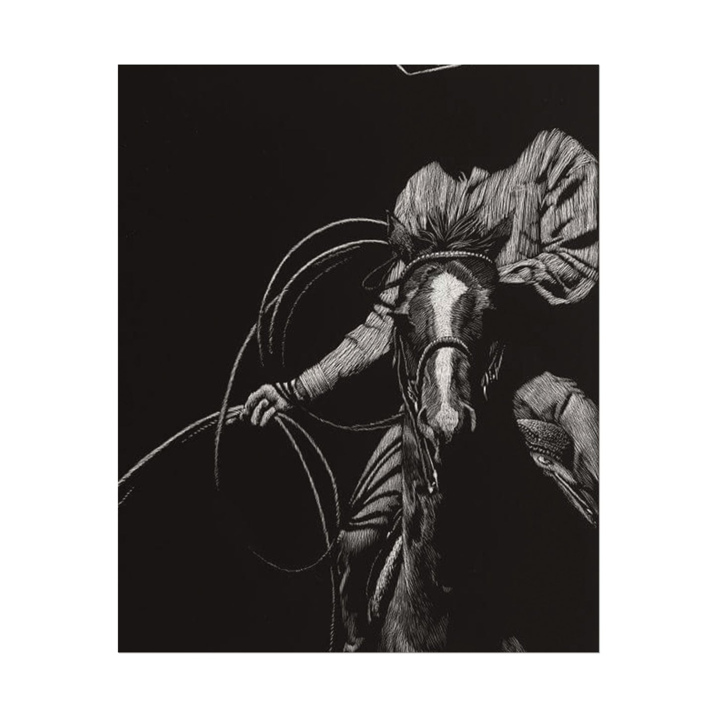 Lasso & Legacy – Western Textured Watercolor Matte Posters