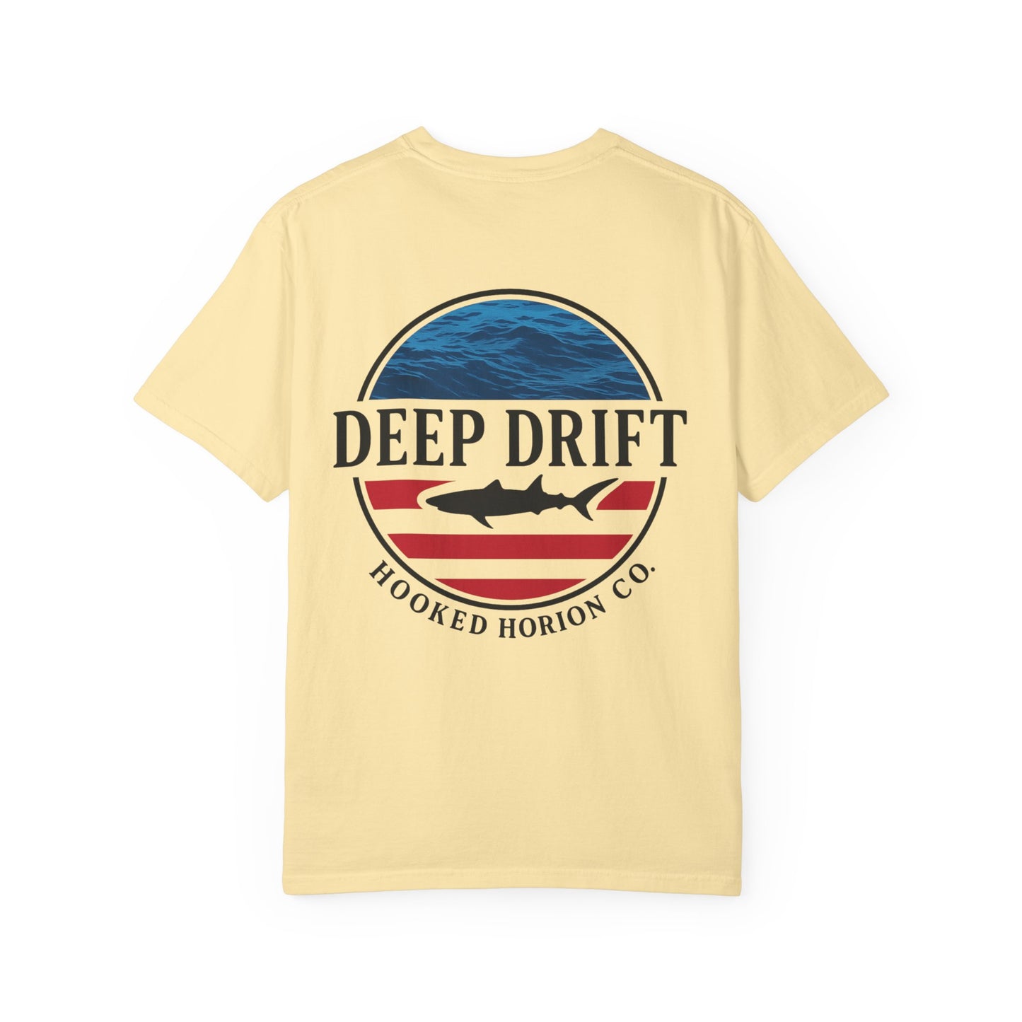 USA Deep Drift Fishing T-Shirt - RED, WHITE & BLUE Fishing Tee for Angler Lovers, Shark Lovers, Ocean Tee