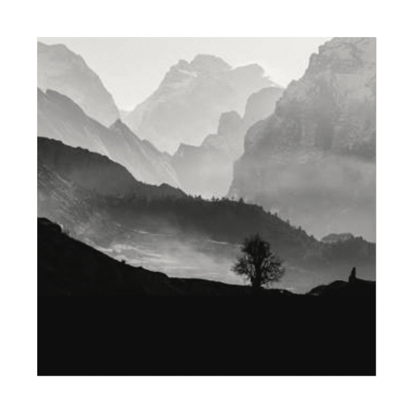 Cascading Mountains– Western Textured Watercolor Matte Posters