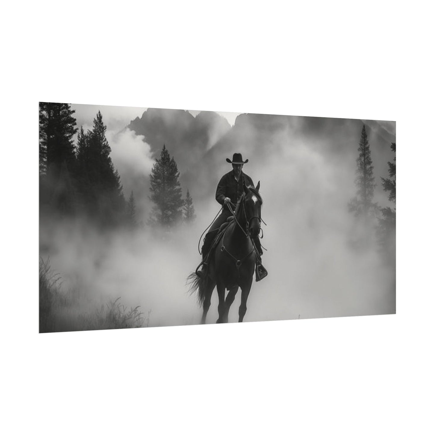 Storm Rider– Western Textured Watercolor Matte Posters