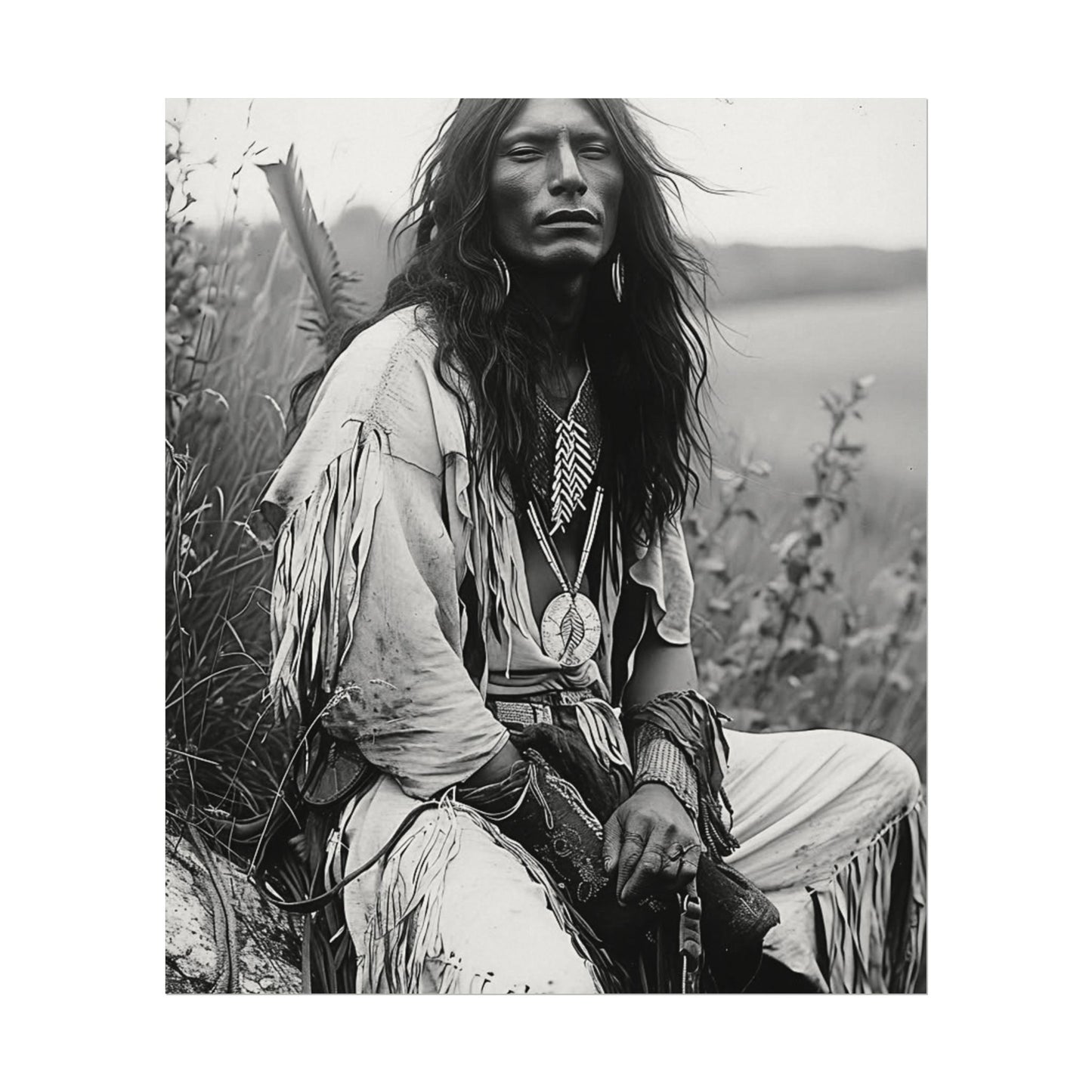 Mother Earths Guardian – Western Textured Watercolor Matte Posters