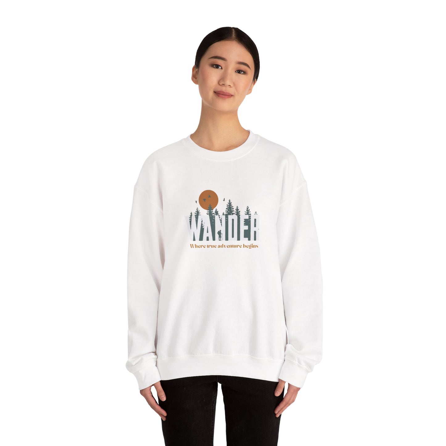 Wander Crewneck Sweatshirt - Cozy Adventure Sweater for Nature Lovers, Perfect for Camping, Travel, Gifts