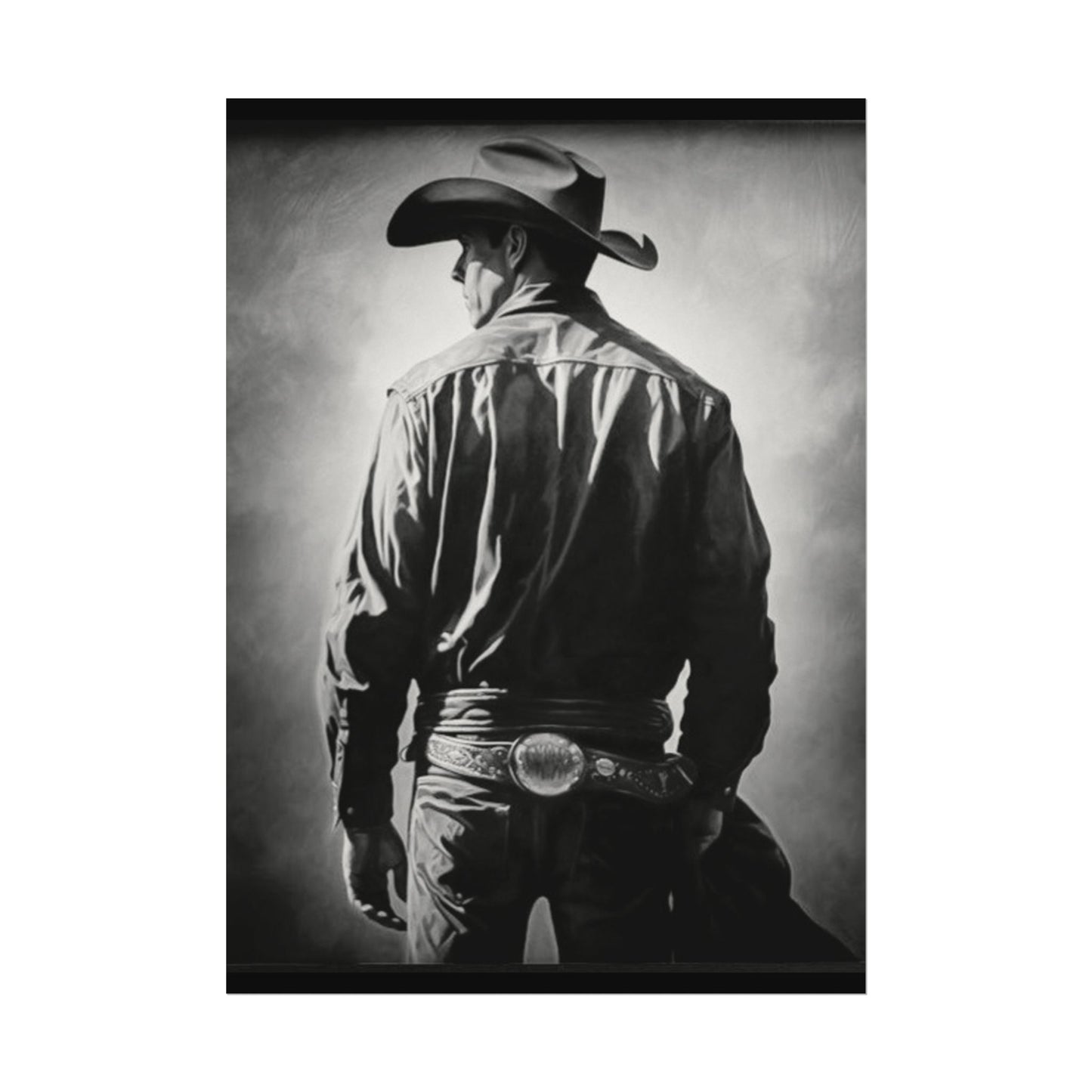 The Lone Rider – Western Textured Watercolor Matte Posters