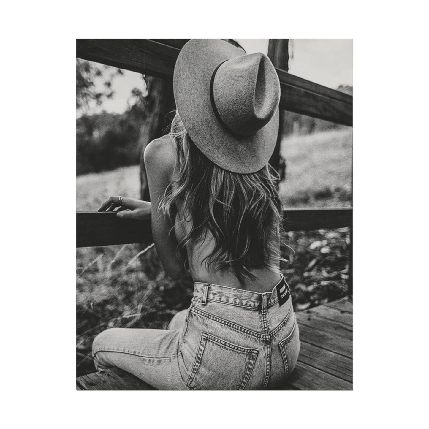 Babys Got Her Blue Jeans On – Western Textured Watercolor Matte Posters