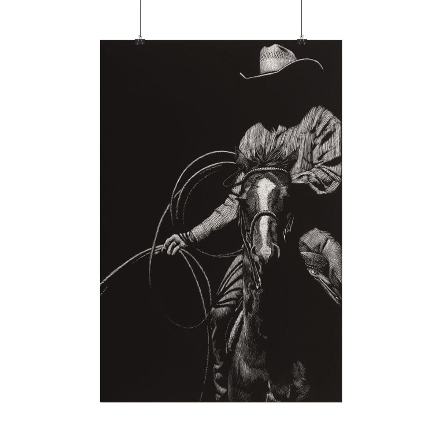 Lasso & Legacy – Western Textured Watercolor Matte Posters