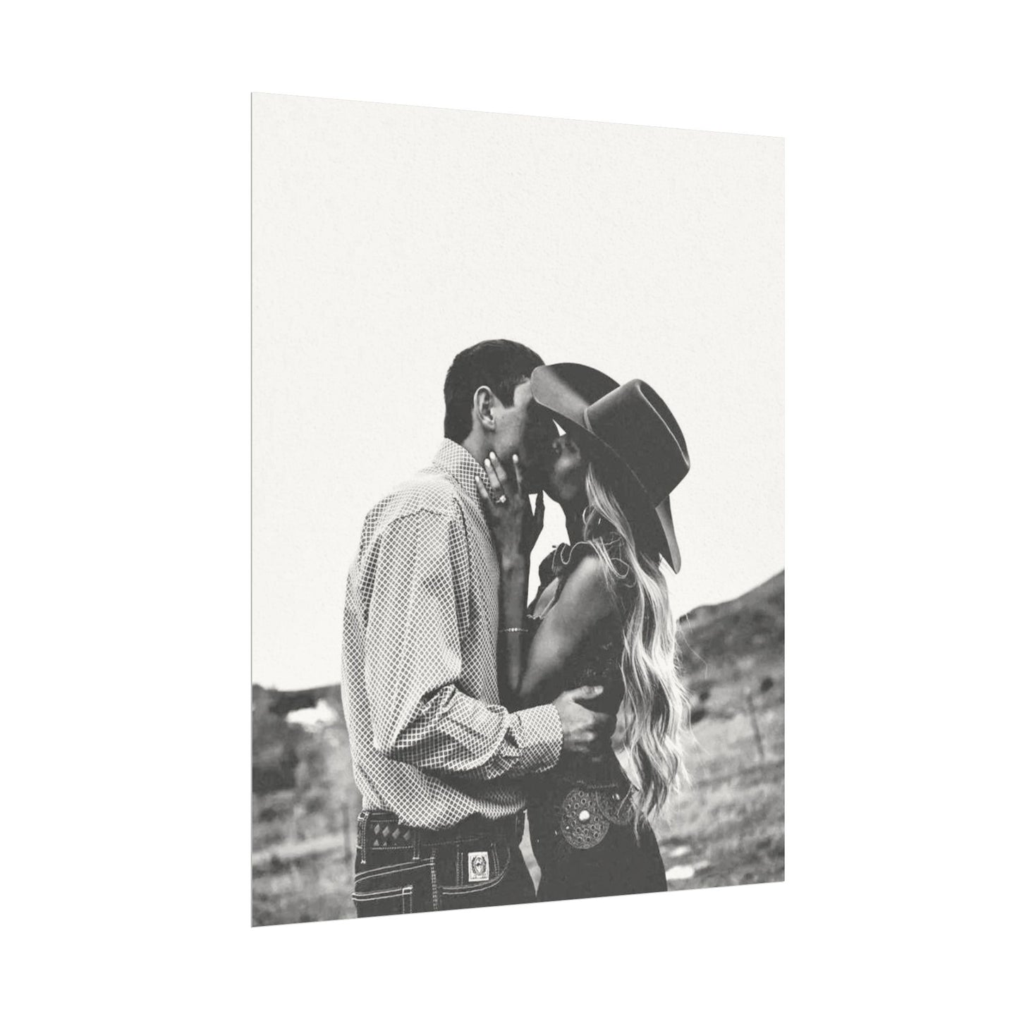 True Loves Kiss – Western Textured Watercolor Matte Posters