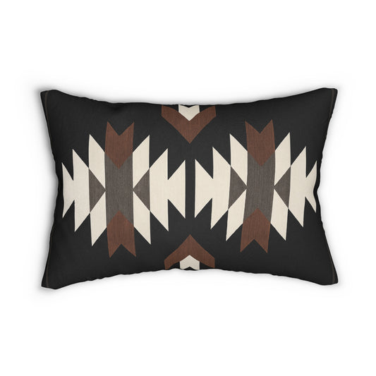 2 In 1 Tan & Black Western Pattern Lumbar Pillow, Farmhouse Decor, Cozy Home Accent, Unique Gift for Animal Lovers, Boho Cushion
