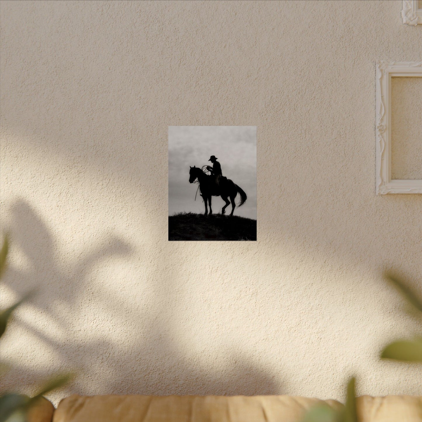 Rider On The Ridge – Western Textured Watercolor Matte Posters