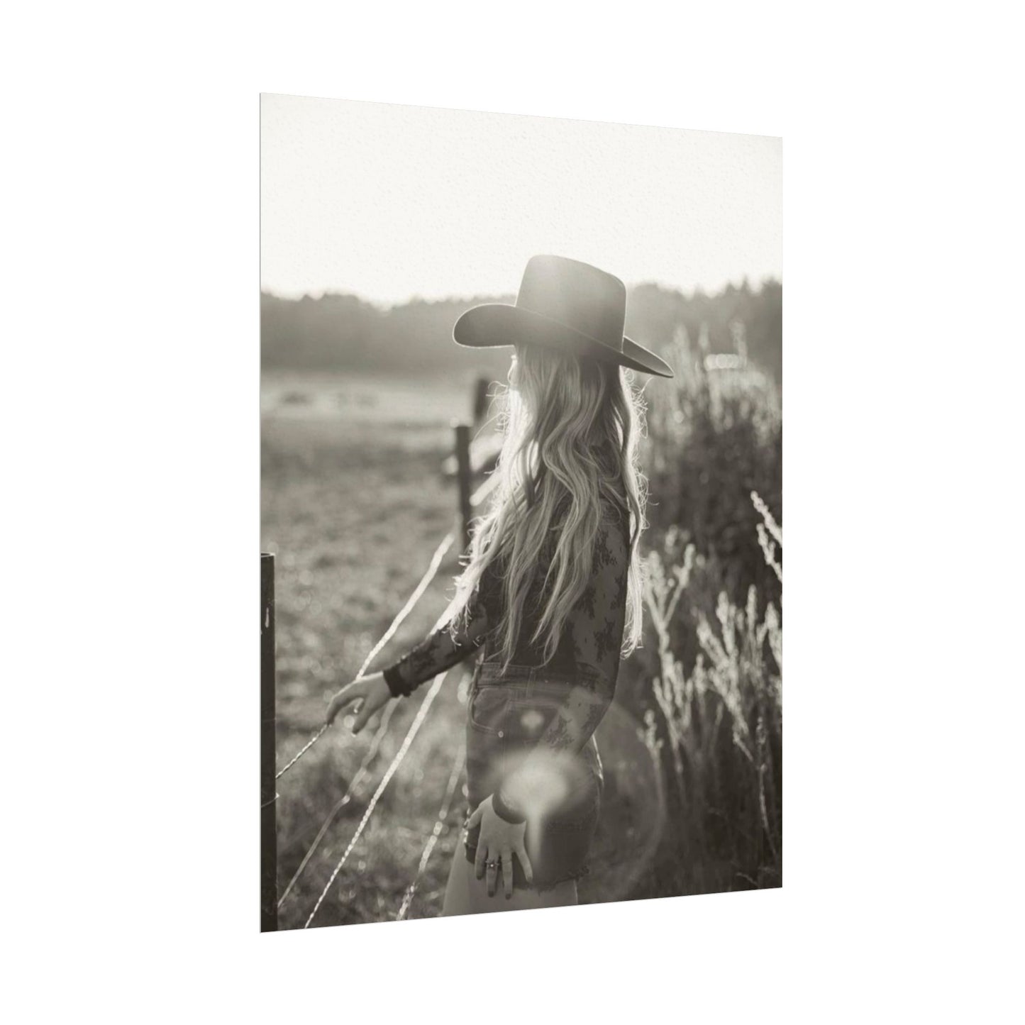 Mornings Gaze– Western Textured Watercolor Matte Posters