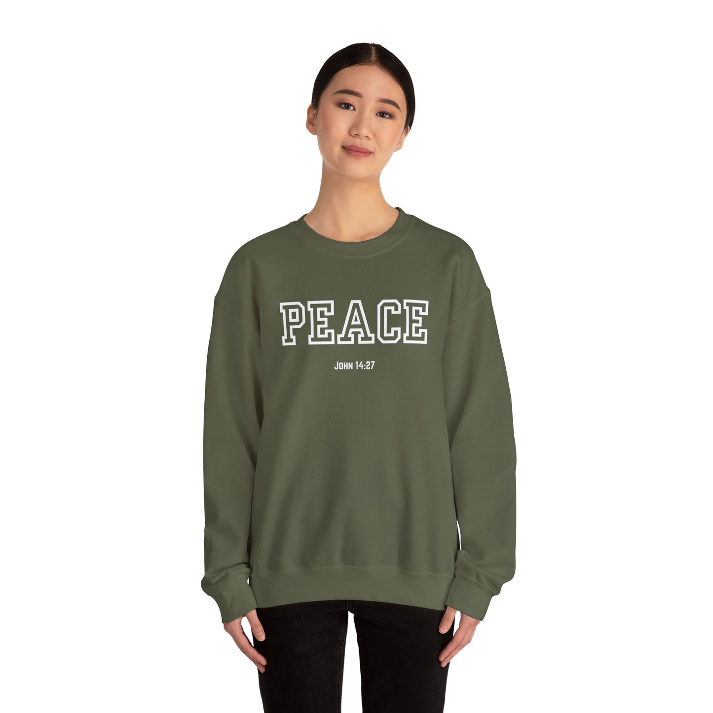 Unisex Peace Sweatshirt | Cozy Crewneck for Comfort, Faith & Hope | Perfect Gift for Family, Friends, and Holidays | Inspirational Apparel,