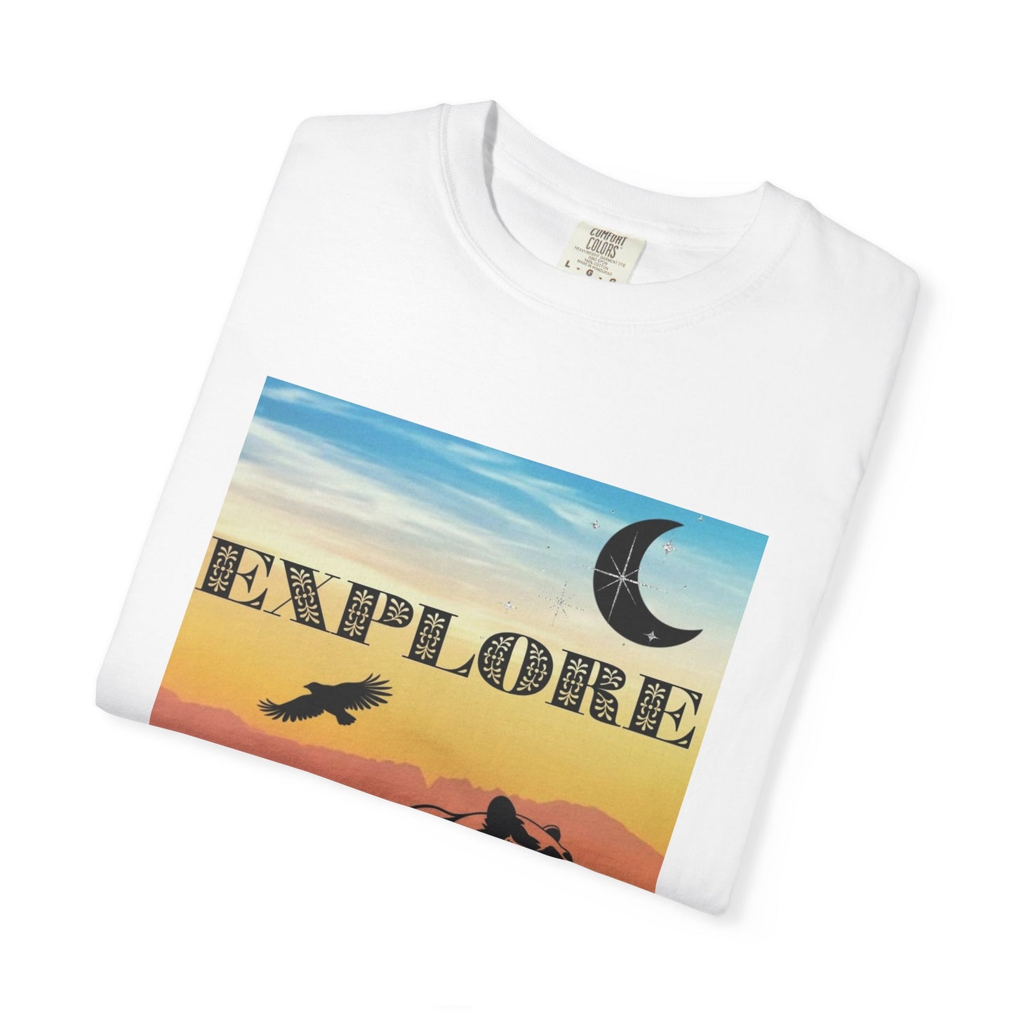 Explore Wildlife Adventure Tee Unisex Garment-Dyed T-shirt, Boho Nature Tee, Camping Shirt, Adventure Apparel, Gift for Wilderness Lovers