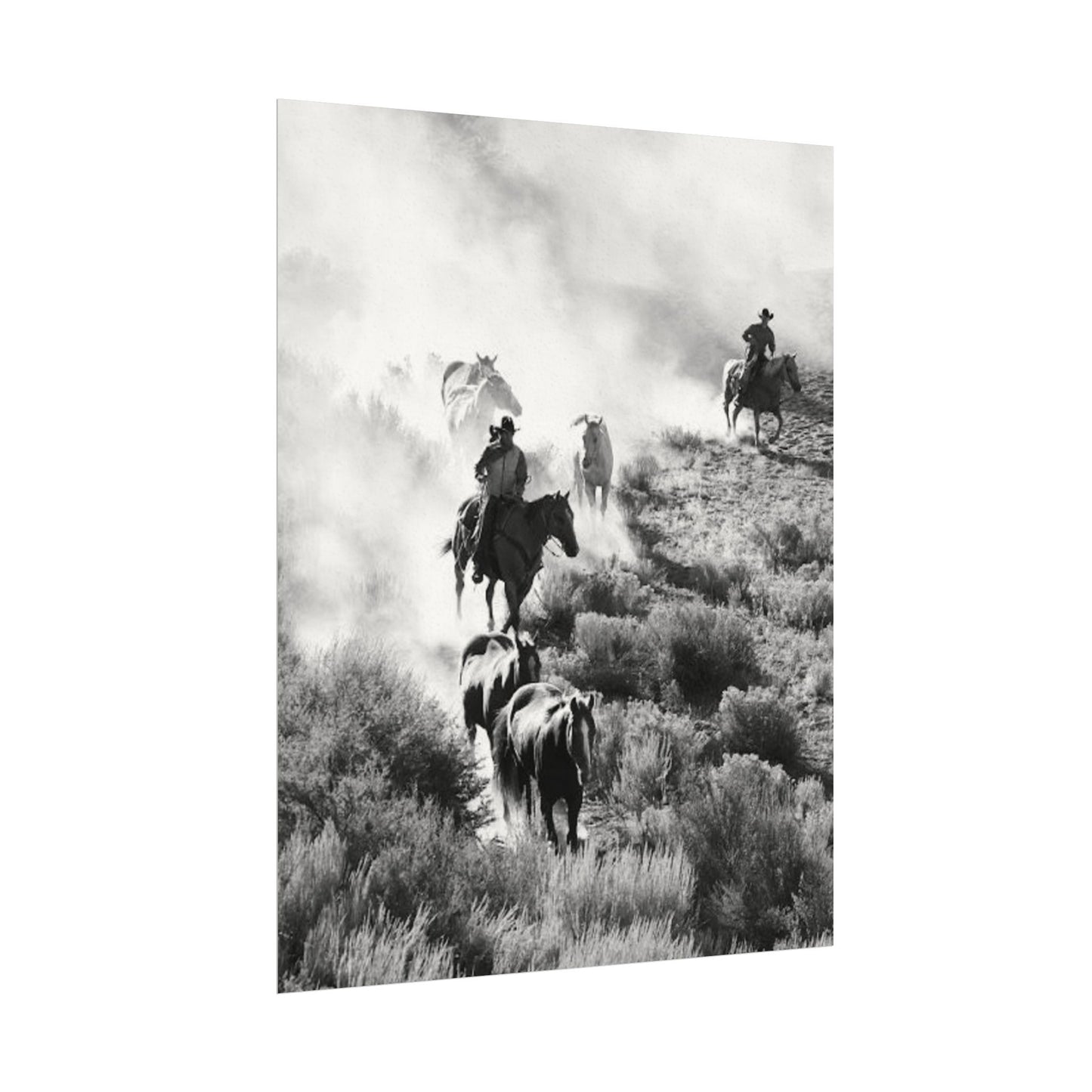 The Dusty Range – Western Textured Watercolor Matte Posters